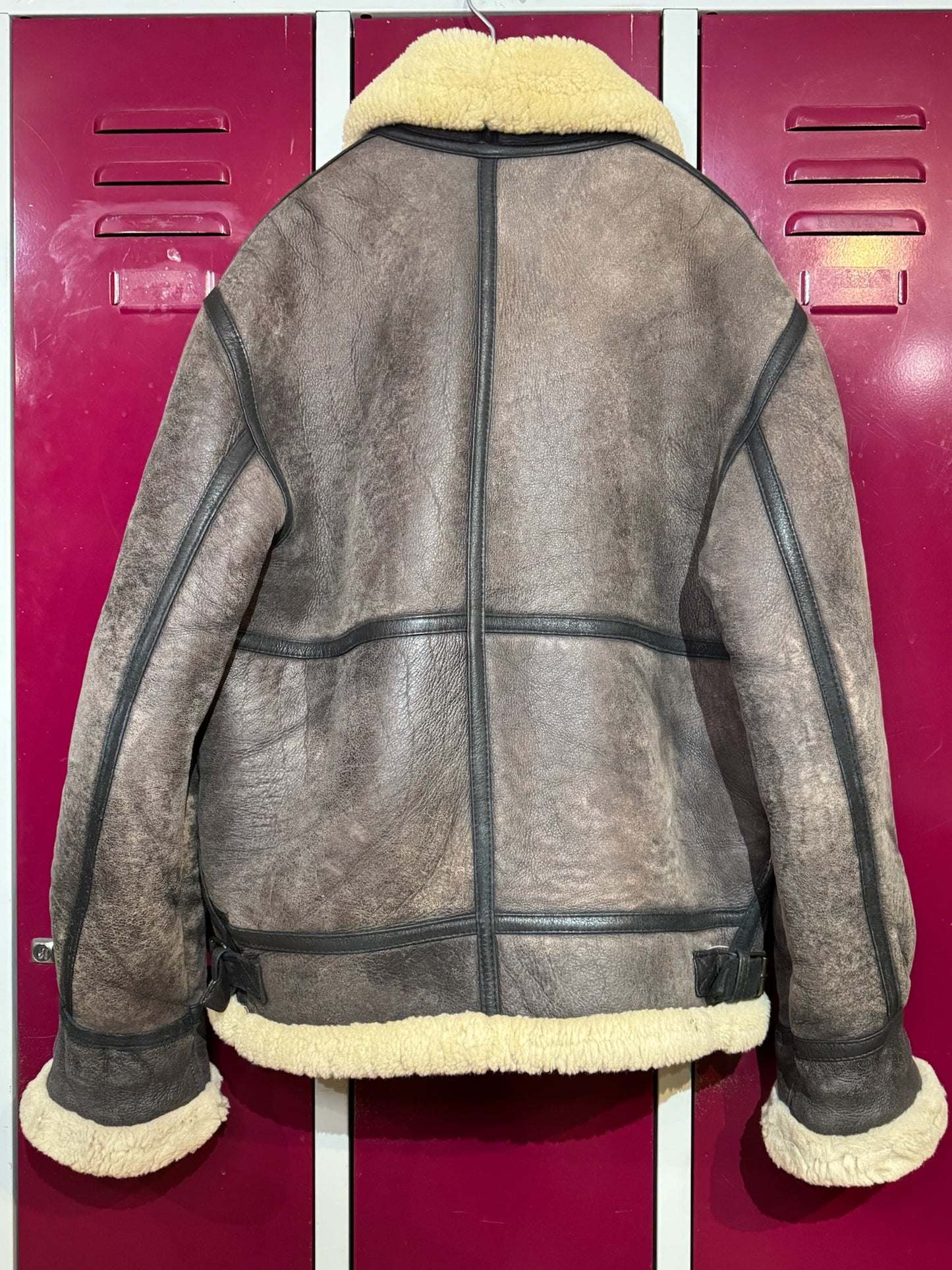 VINTAGE SHEARLING BOMBARDIER SHEEPSKIN JACKET SZ: S