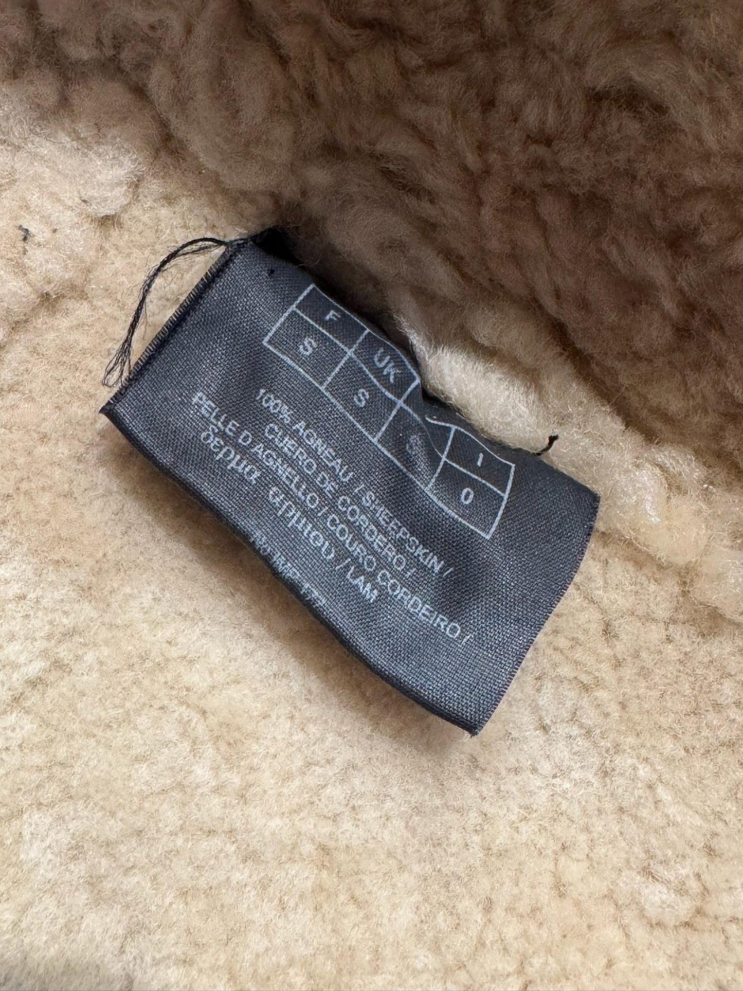 VINTAGE SHEARLING BOMBARDIER SHEEPSKIN JACKET SZ: S
