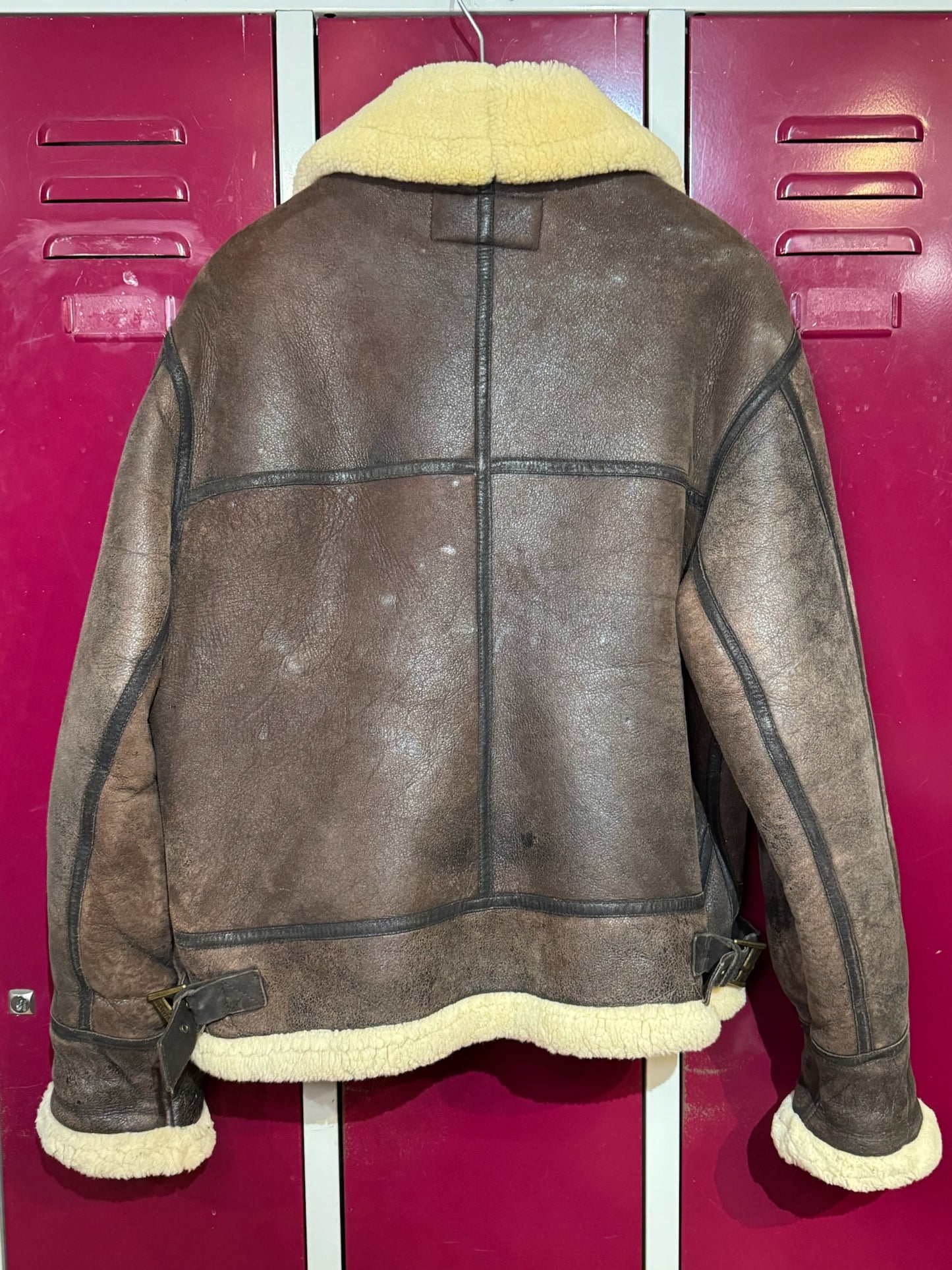 VINTAGE 90s REDSKINS BOMBARDIER SHEARLING JACKET SZ: M