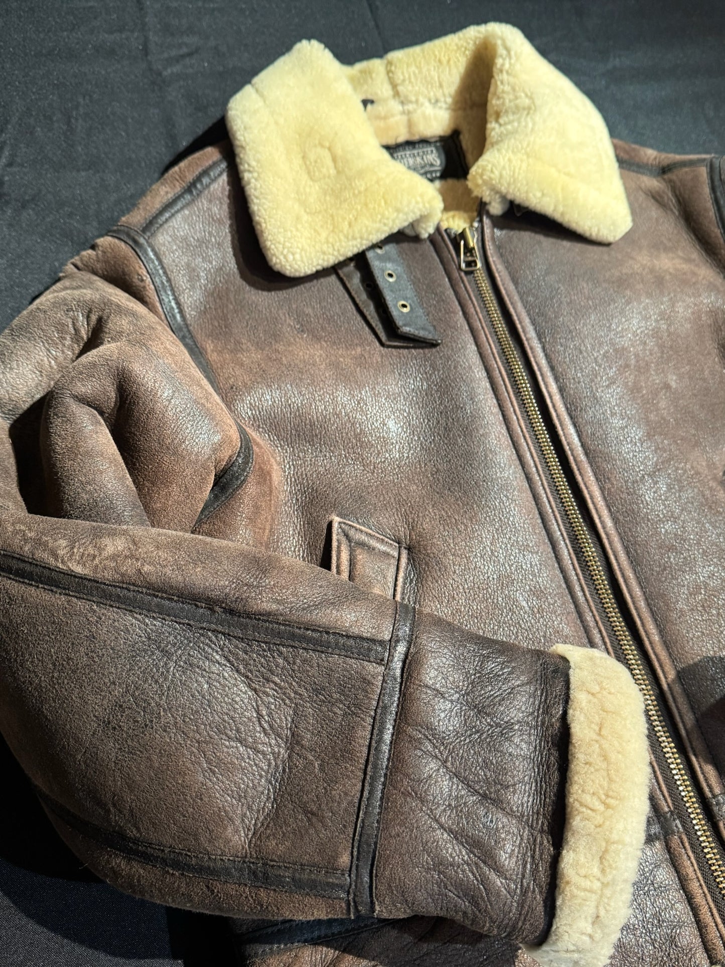 VINTAGE 90s REDSKINS BOMBARDIER SHEARLING JACKET SZ: M
