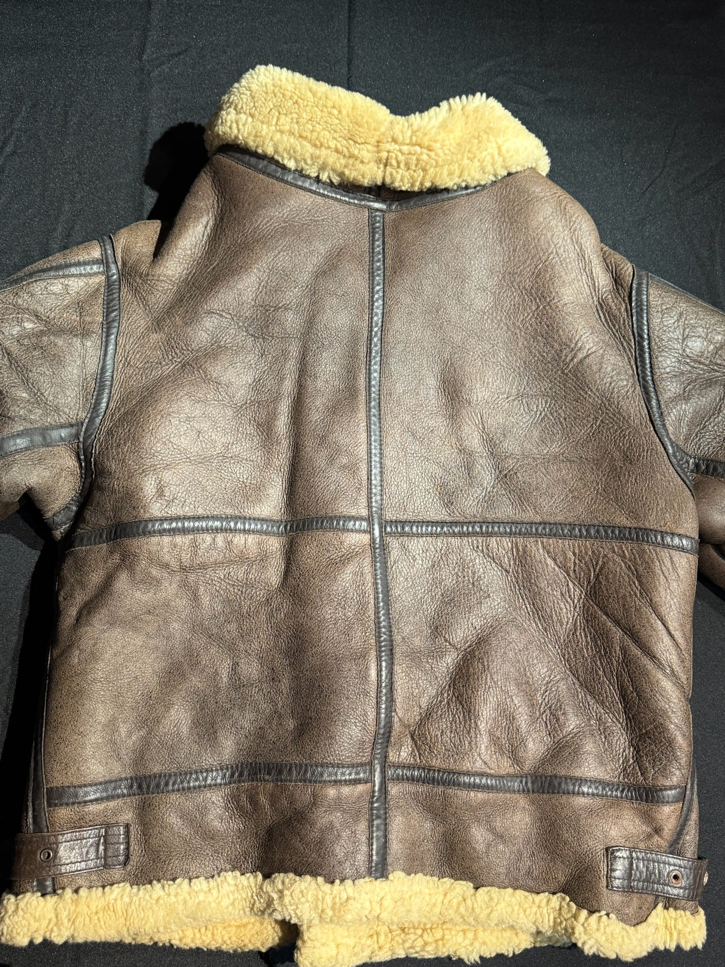 VINTAGE 80s BUTTERFLY STYL PARIS BOMBARDIER SHEARLING JACKET SZ: S/M
