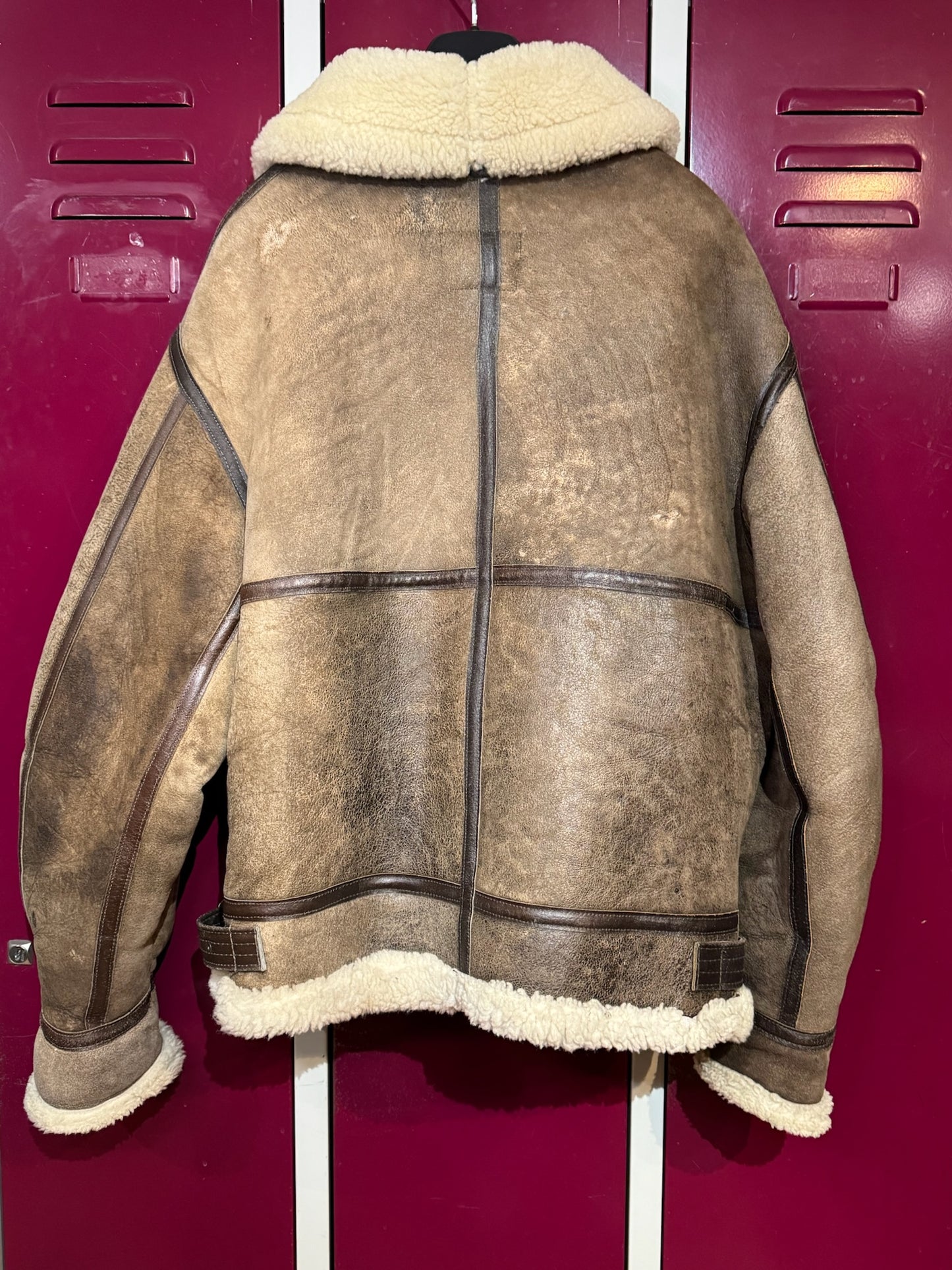 VINTAGE 90s AVIREX TYPE B-3 BOMBARDIER SHEARLING JACKET SZ: 38
