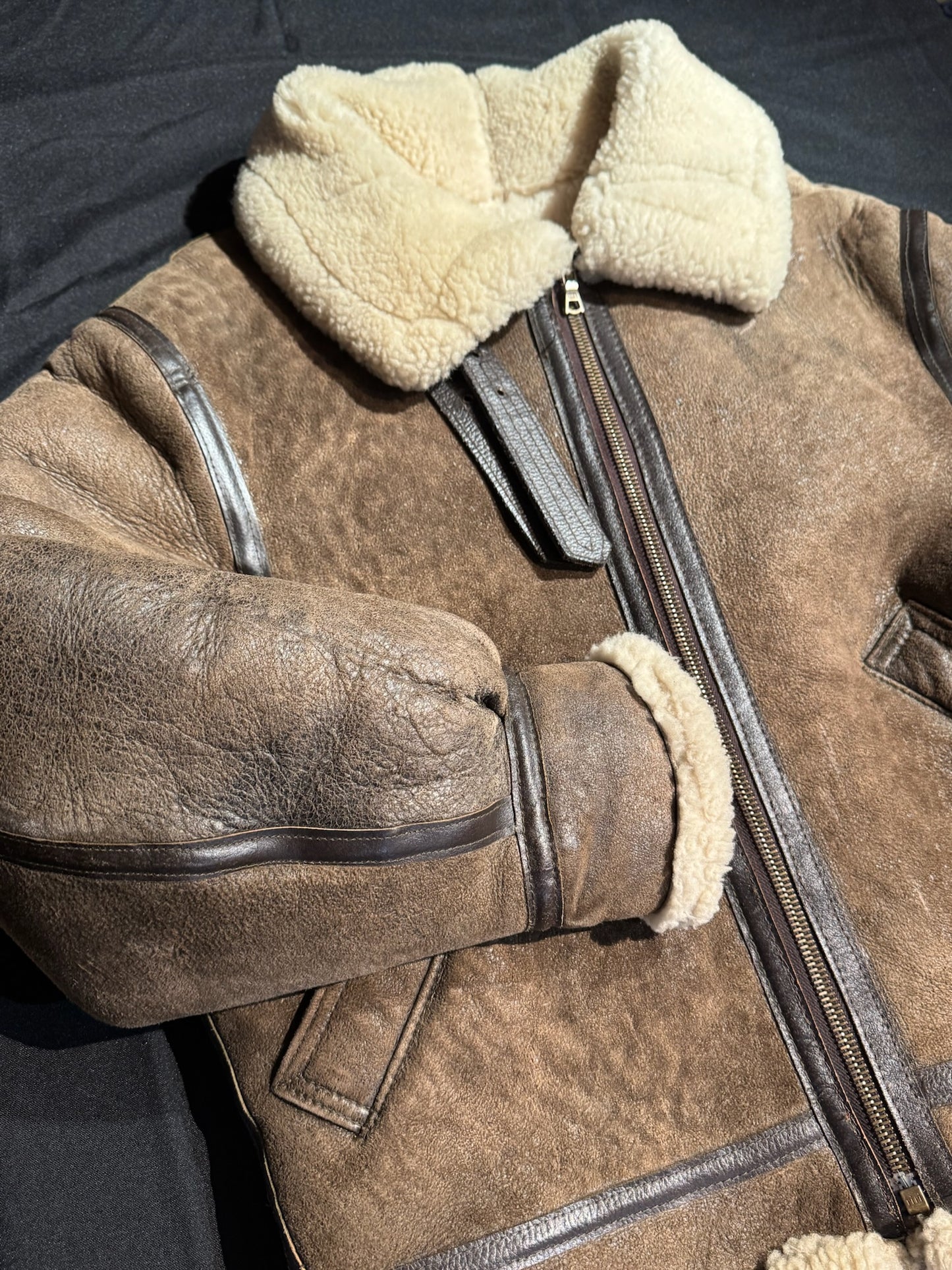 VINTAGE 90s AVIREX TYPE B-3 BOMBARDIER SHEARLING JACKET SZ: 38