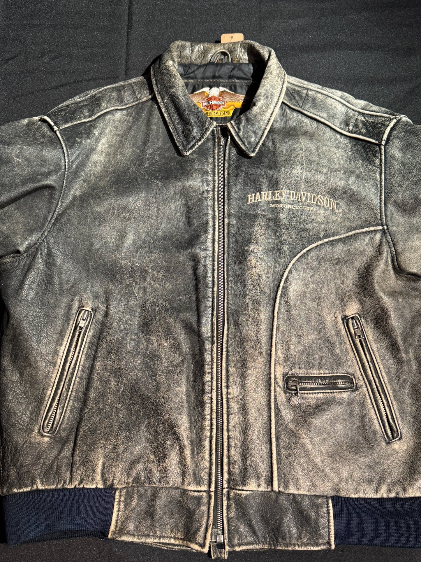 VINTAGE HARLEY DAVIDSON LEATHER JACKET SZ: L