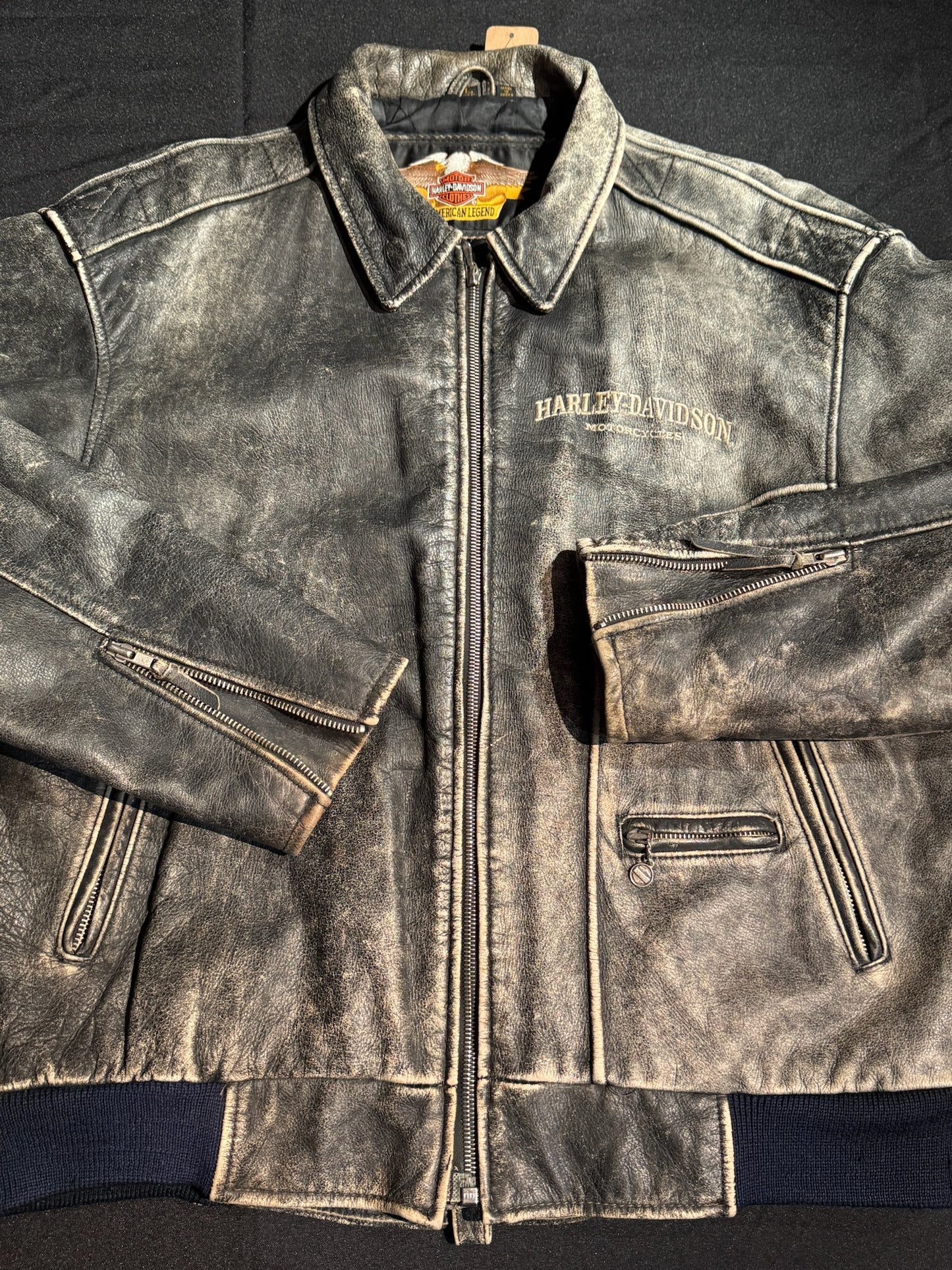 VINTAGE HARLEY DAVIDSON LEATHER JACKET SZ: L