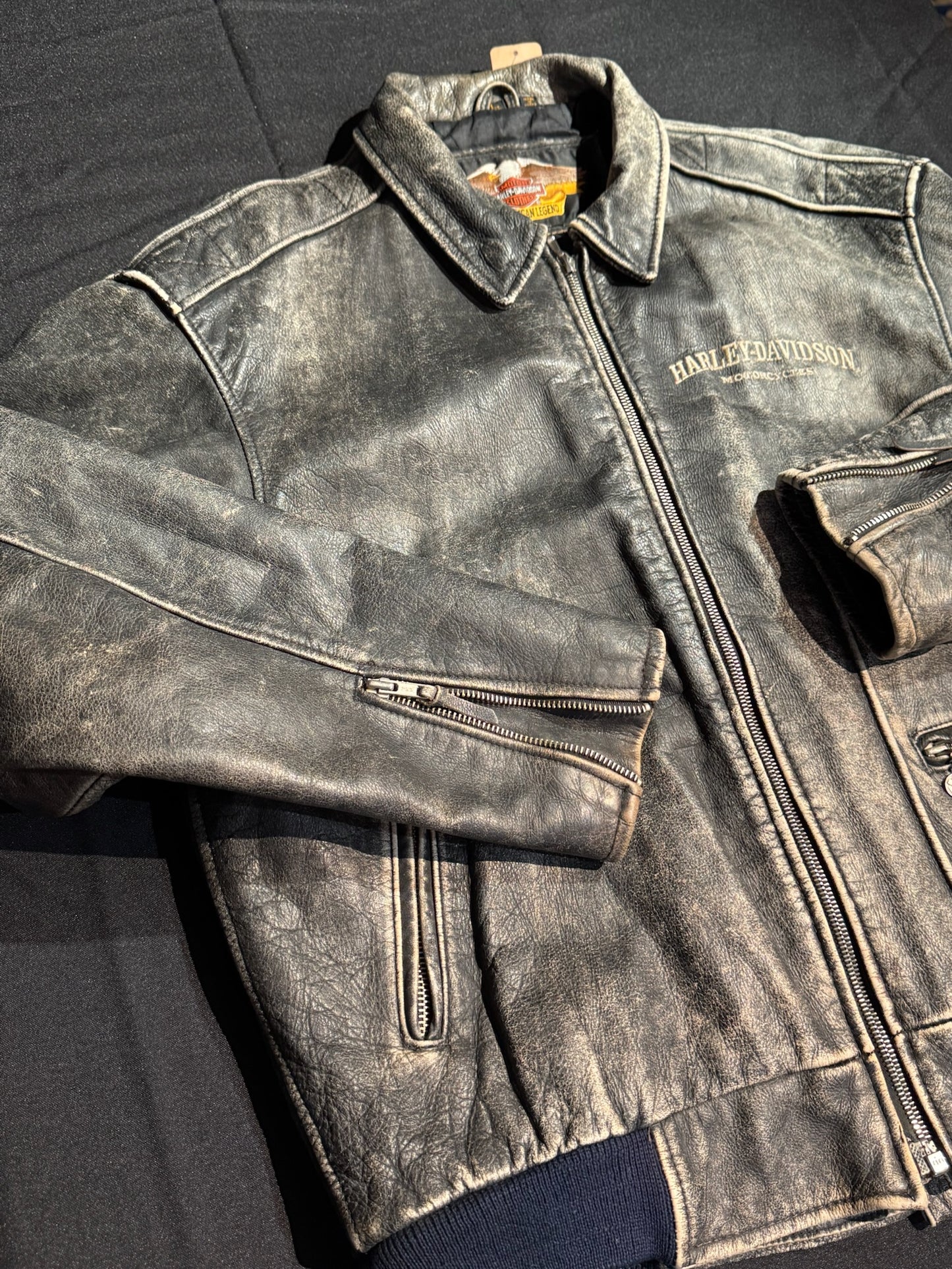 VINTAGE HARLEY DAVIDSON LEATHER JACKET SZ: L
