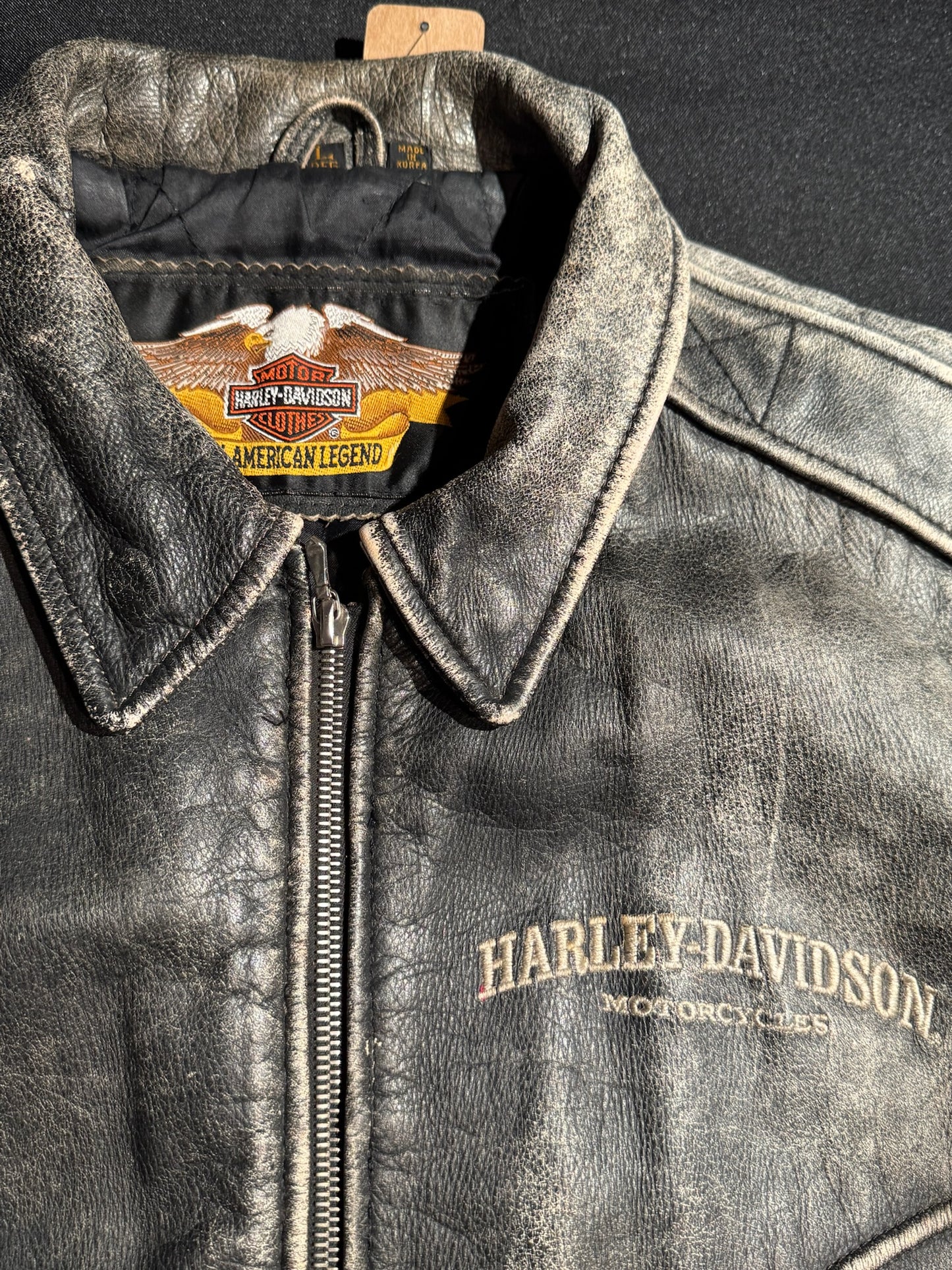 VINTAGE HARLEY DAVIDSON LEATHER JACKET SZ: L
