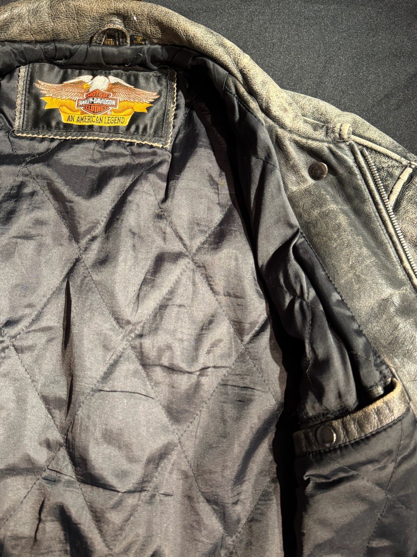 VINTAGE HARLEY DAVIDSON LEATHER JACKET SZ: L