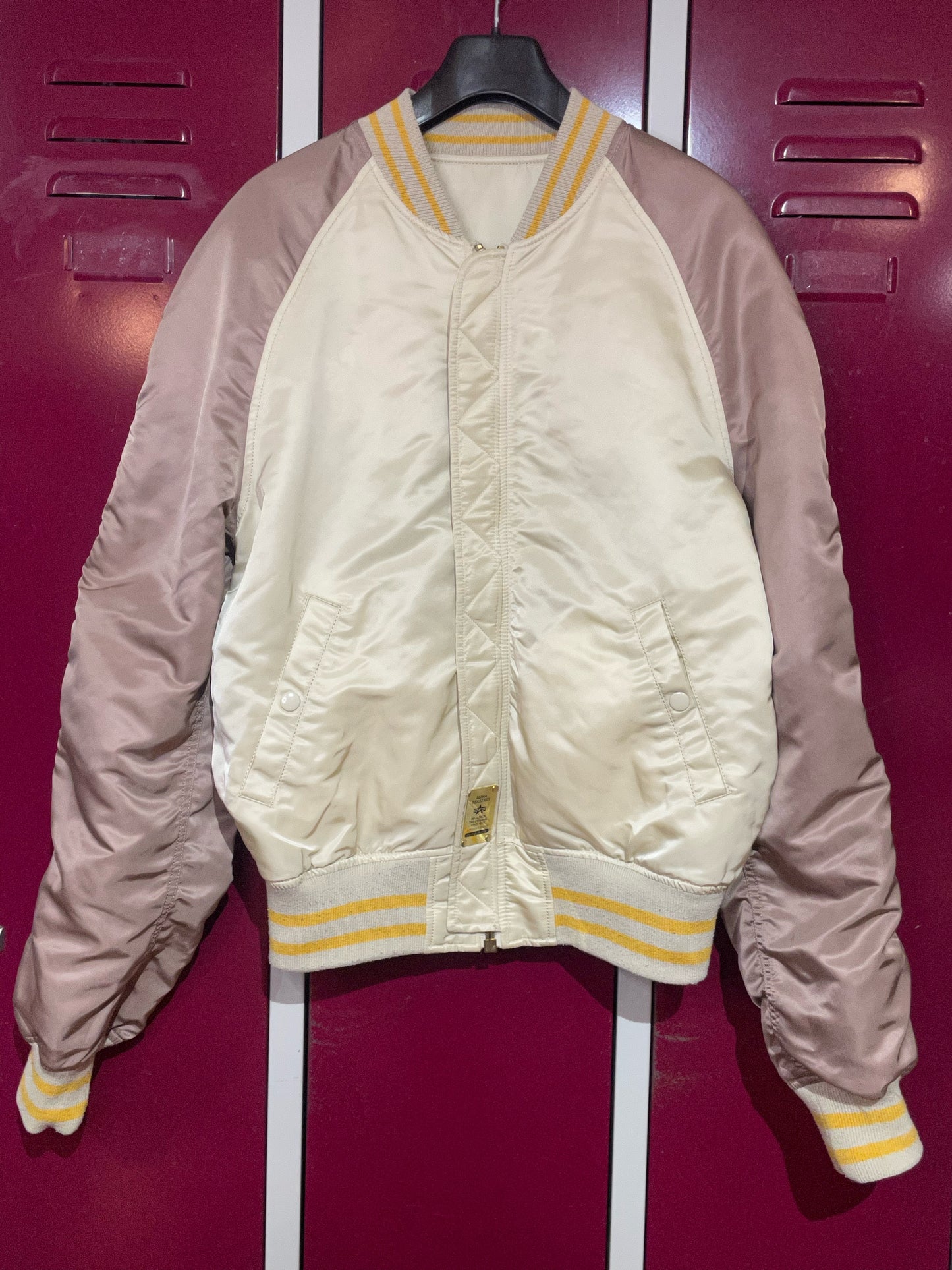 ALPHA INDUSTRIES REVERSIBLE "TIGER" SATIN BOMBER LIMITED EDITION SOUVENIR JACKET  SZ: L