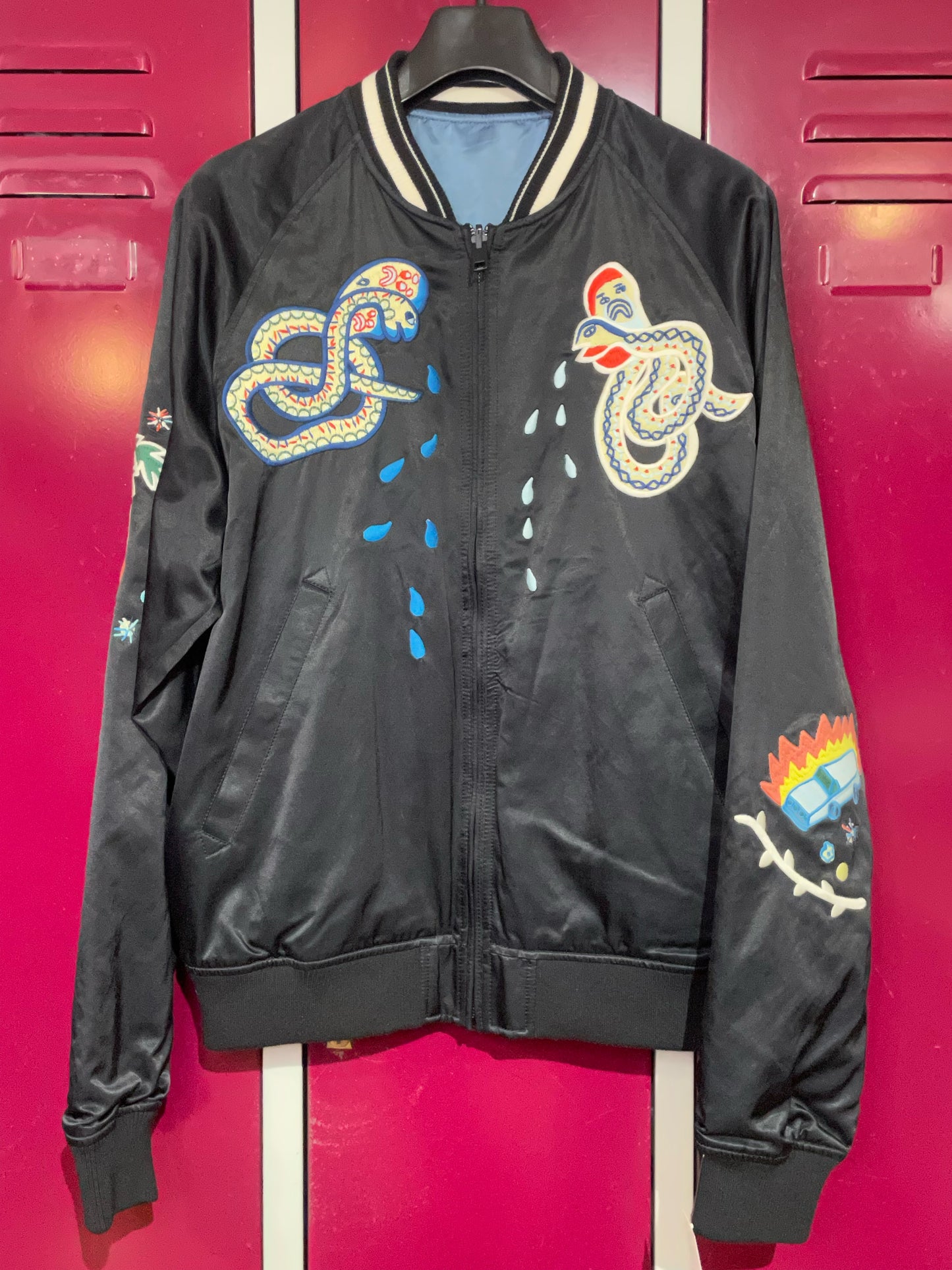 DIESEL REVERSIBLE SATIN SOUVENIR JACKET SZ: L