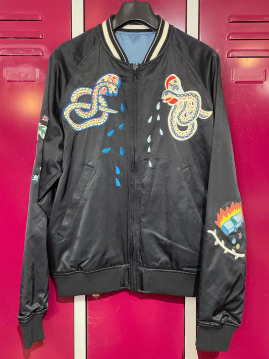 DIESEL REVERSIBLE SATIN SOUVENIR JACKET  SZ: L