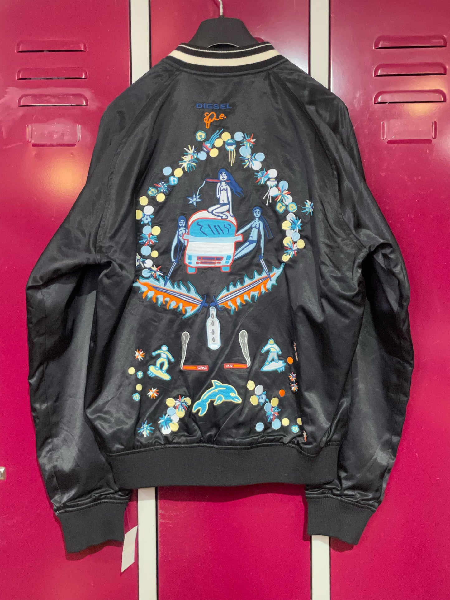 DIESEL REVERSIBLE SATIN SOUVENIR JACKET SZ: L