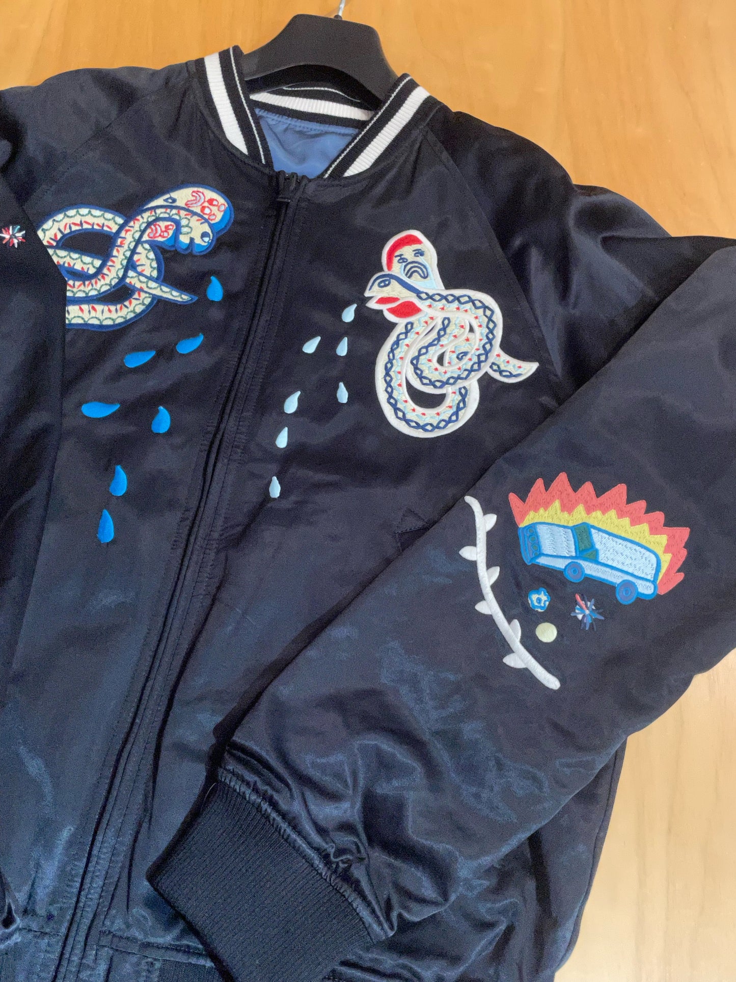 DIESEL REVERSIBLE SATIN SOUVENIR JACKET SZ: L