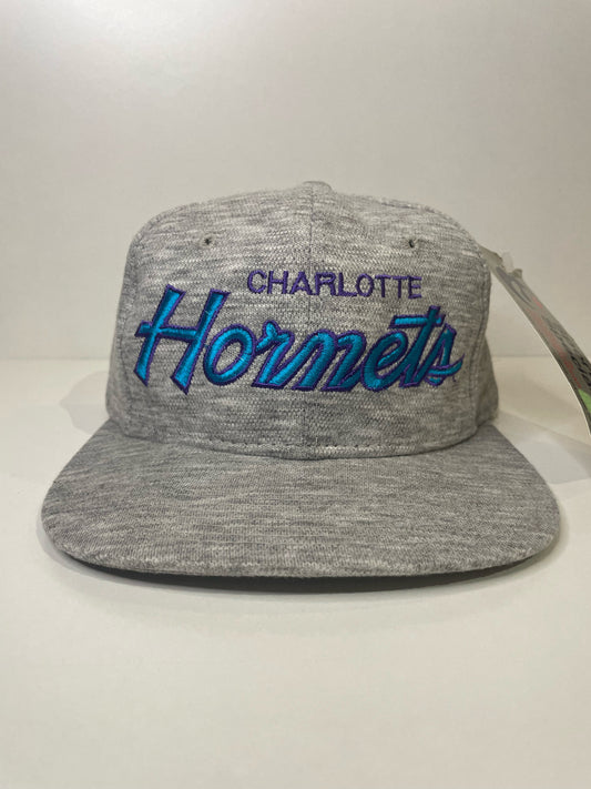 "DS" VINTAGE 90s CHARLOTTE HORNETS SPORTS SPECIALTIES SCRIPT SNAPBACK HAT