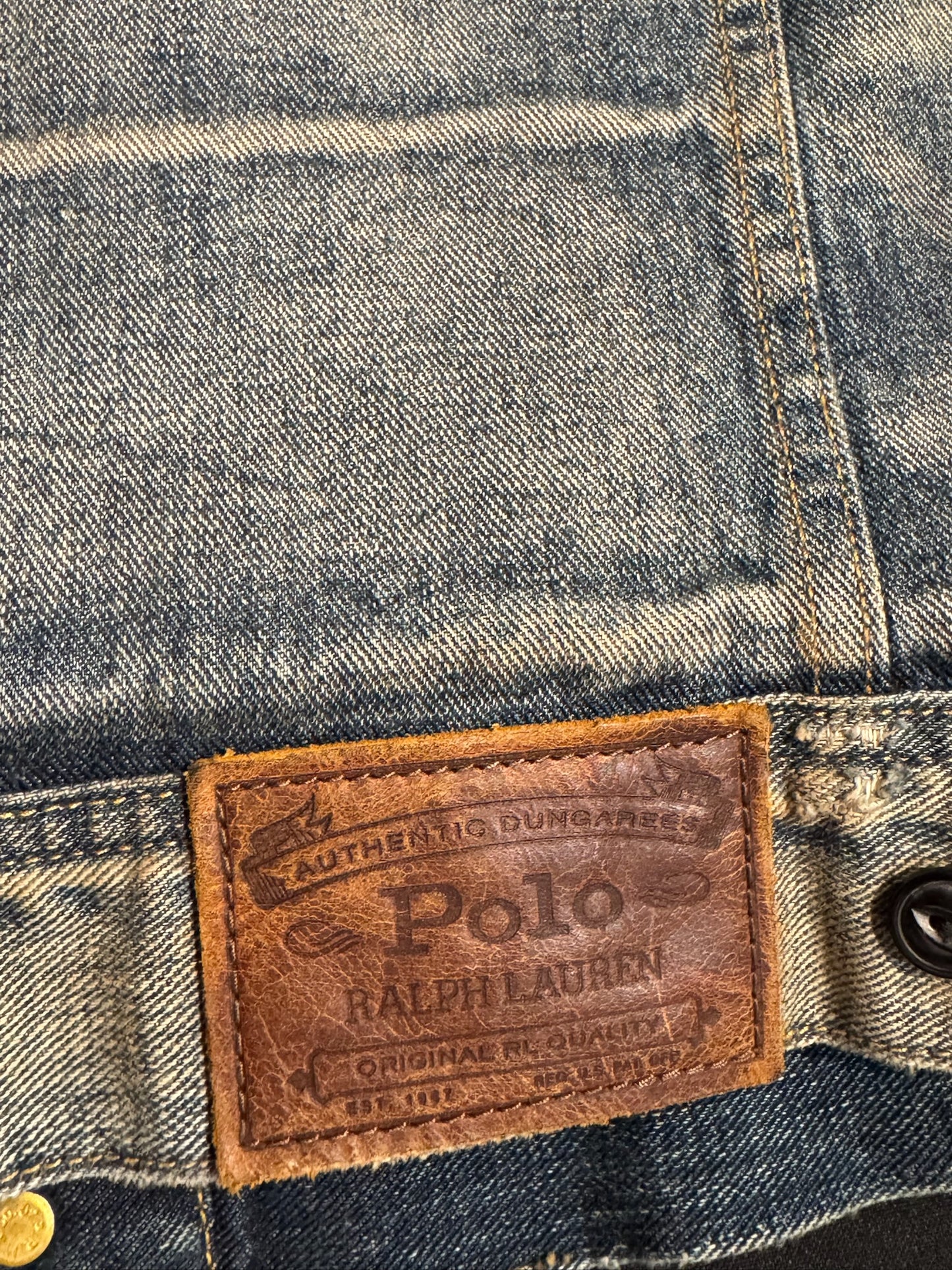 POLO RALPH LAUREN AZTEC SOUTHWEST THUNDERBIRD SHERPA DENIM JACKET SZ: L