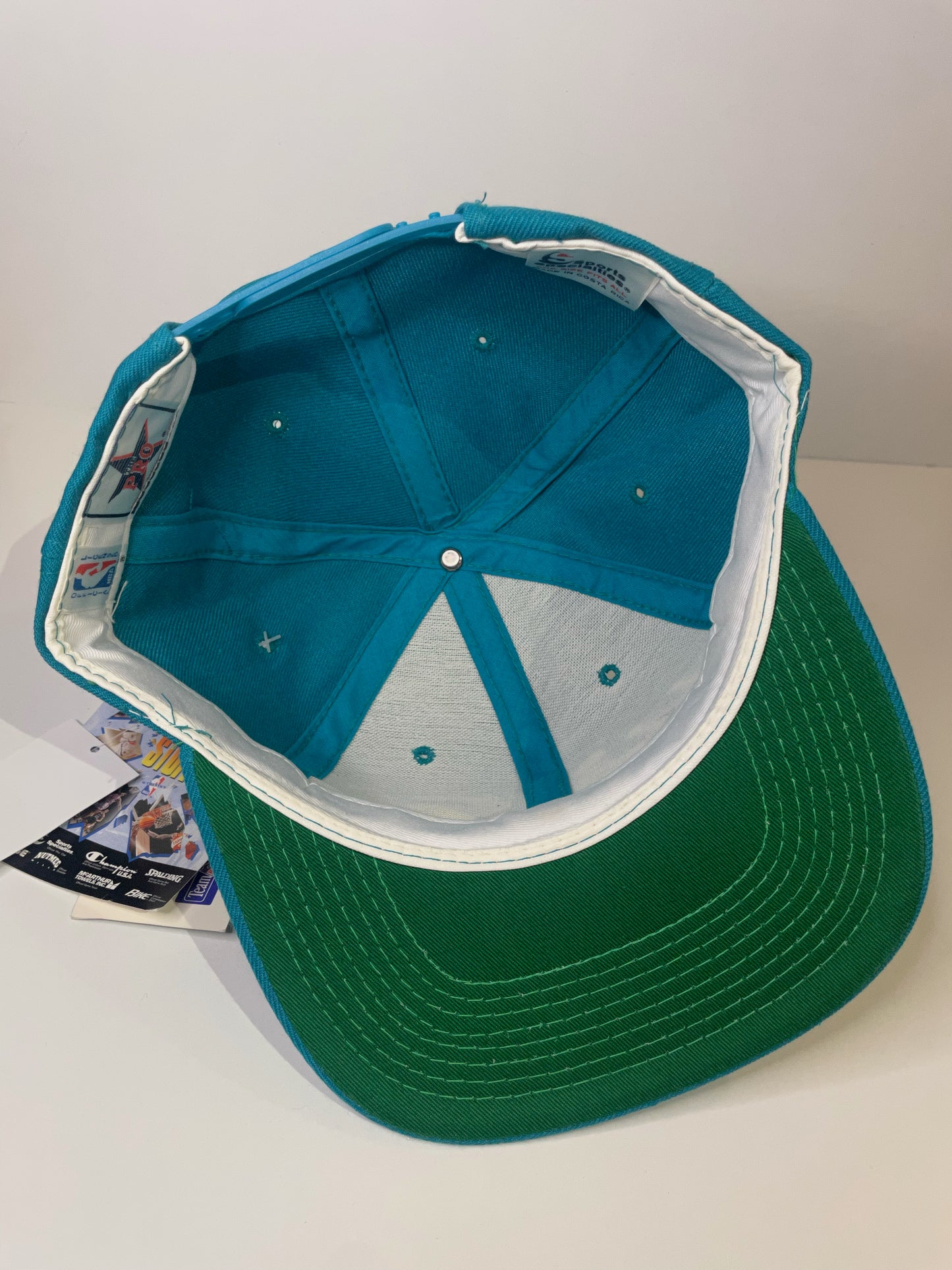 "DS" VINTAGE 90s CHARLOTTE HORNETS SPORTS SPECIALTIES SCRIPT SNAPBACK HAT