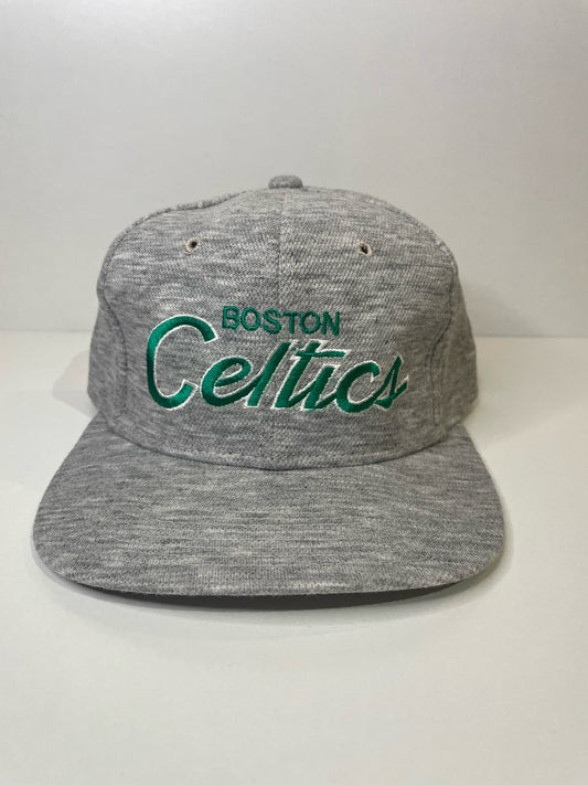 "DS" VINTAGE 90s BOSTON CELTICS SPORTS SPECIALTIES SCRIPT SNAPBACK HAT