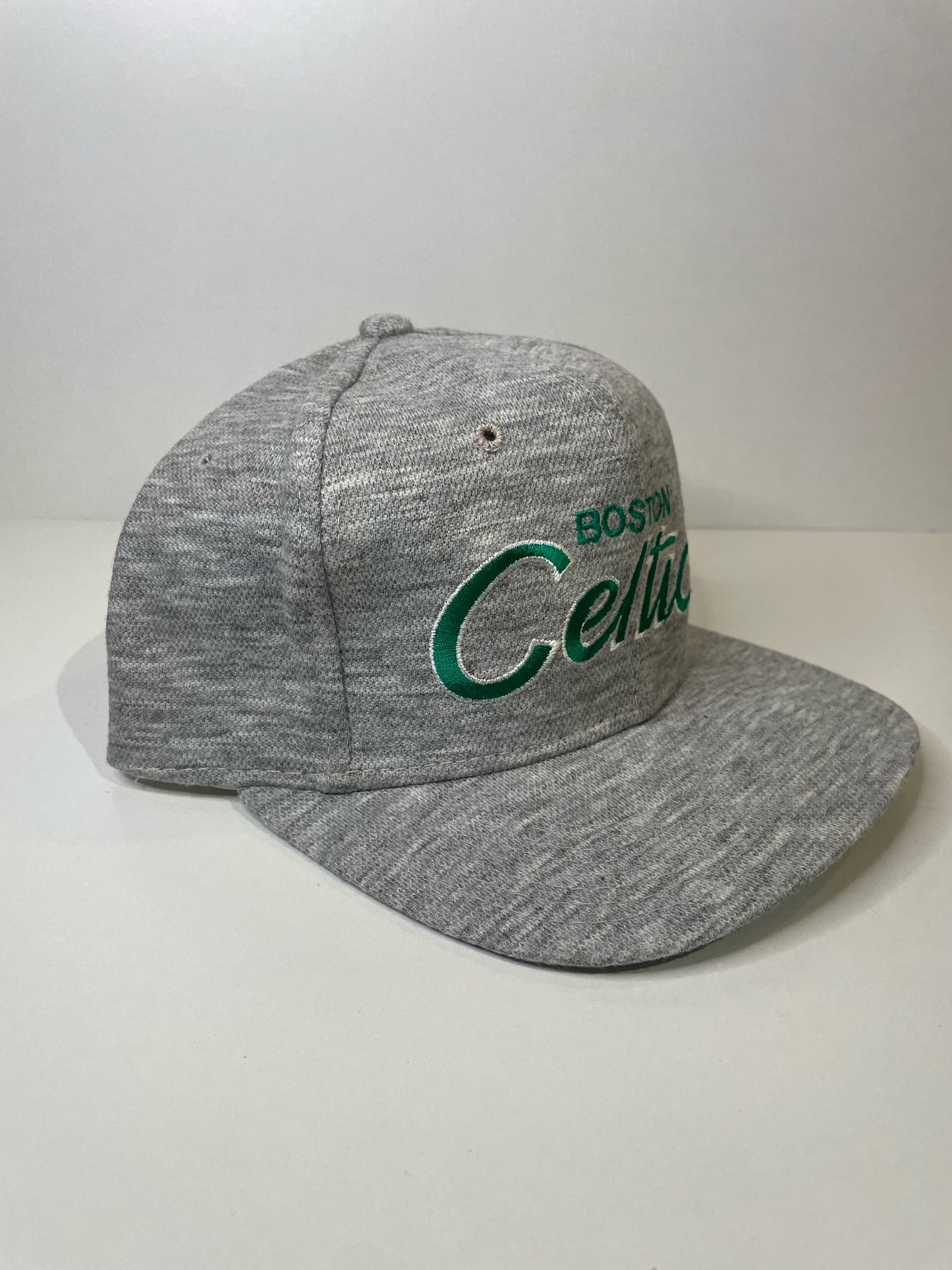 "DS" VINTAGE 90s BOSTON CELTICS SPORTS SPECIALTIES SCRIPT SNAPBACK HAT