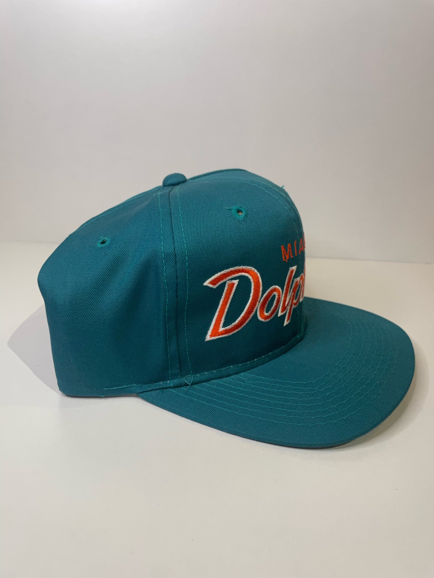"DS" VINTAGE 90s MIAMI DOLPHINS SPORTS SPECIALTIES SCRIPT SNAPBACK HAT