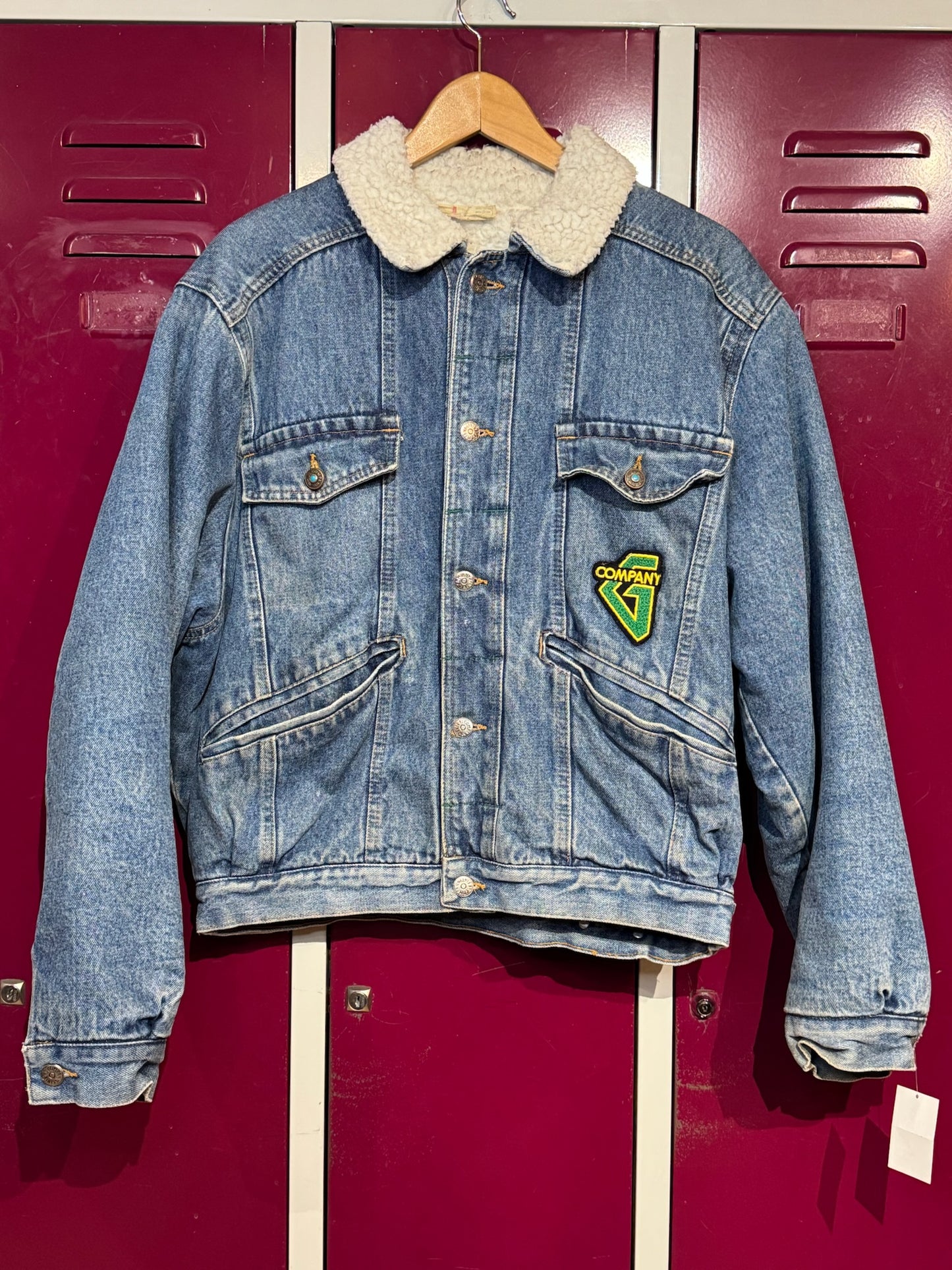 VINTAGE 80s GENERAL COMPANY SHERPA DENIM JACKET SZ: L (WMN)