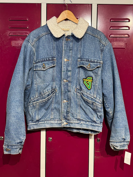 VINTAGE 80s GENERAL COMPANY SHERPA DENIM JACKET SZ: L (WMN)