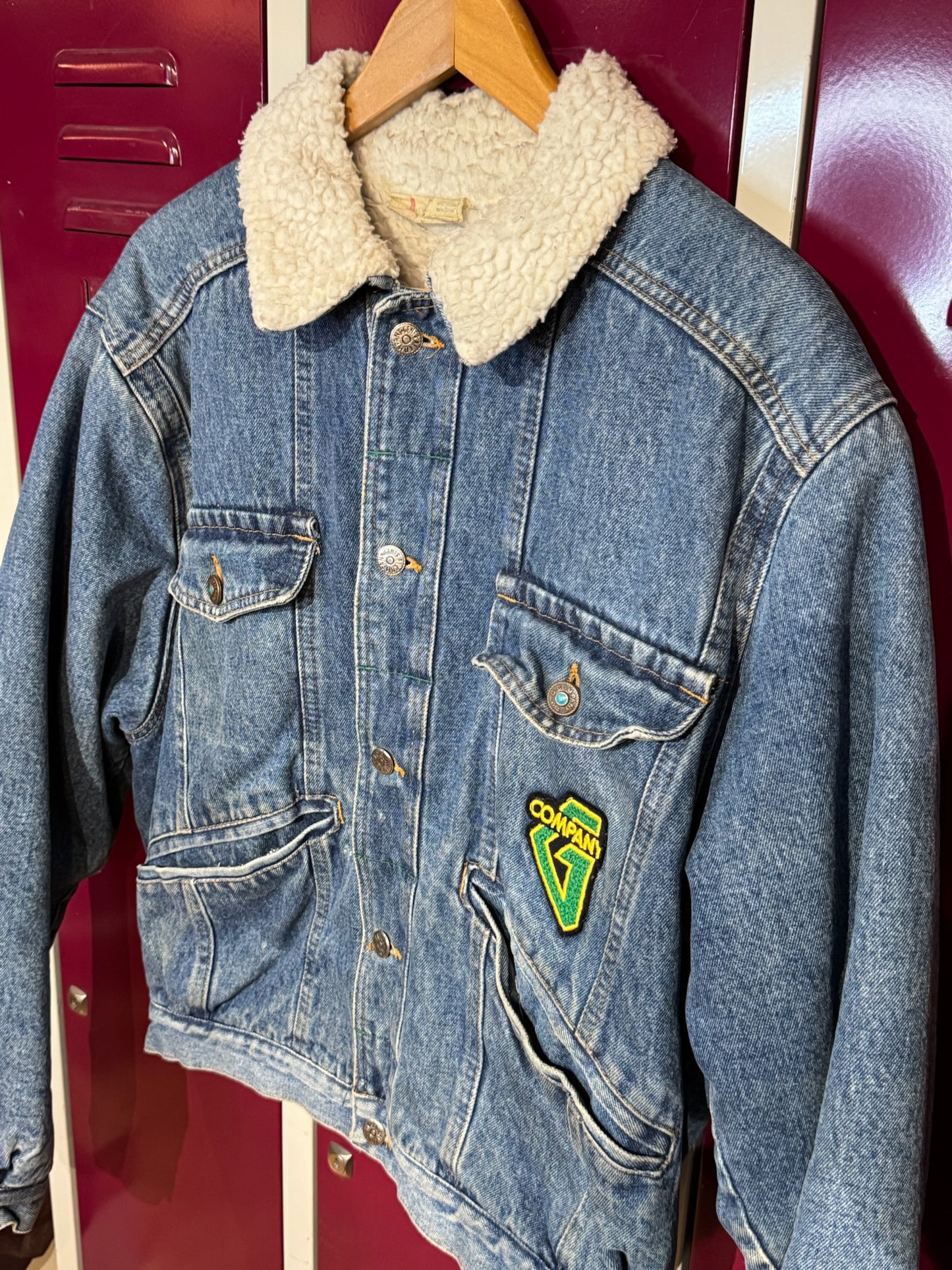 VINTAGE 80s GENERAL COMPANY SHERPA DENIM JACKET SZ: L (WMN)