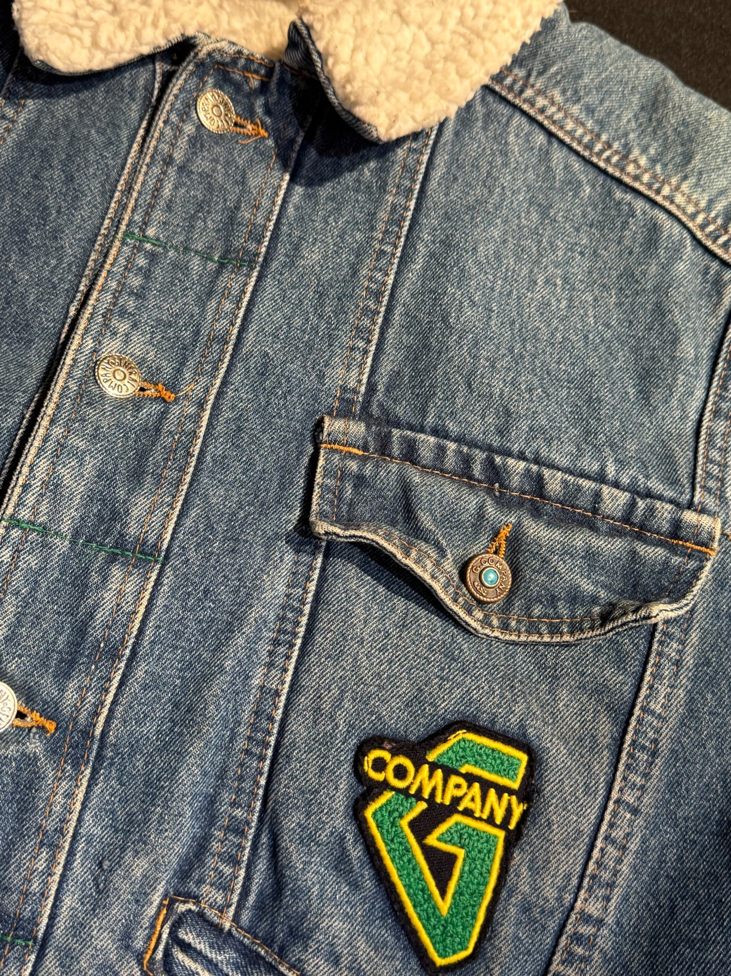 VINTAGE 80s GENERAL COMPANY SHERPA DENIM JACKET SZ: L (WMN)