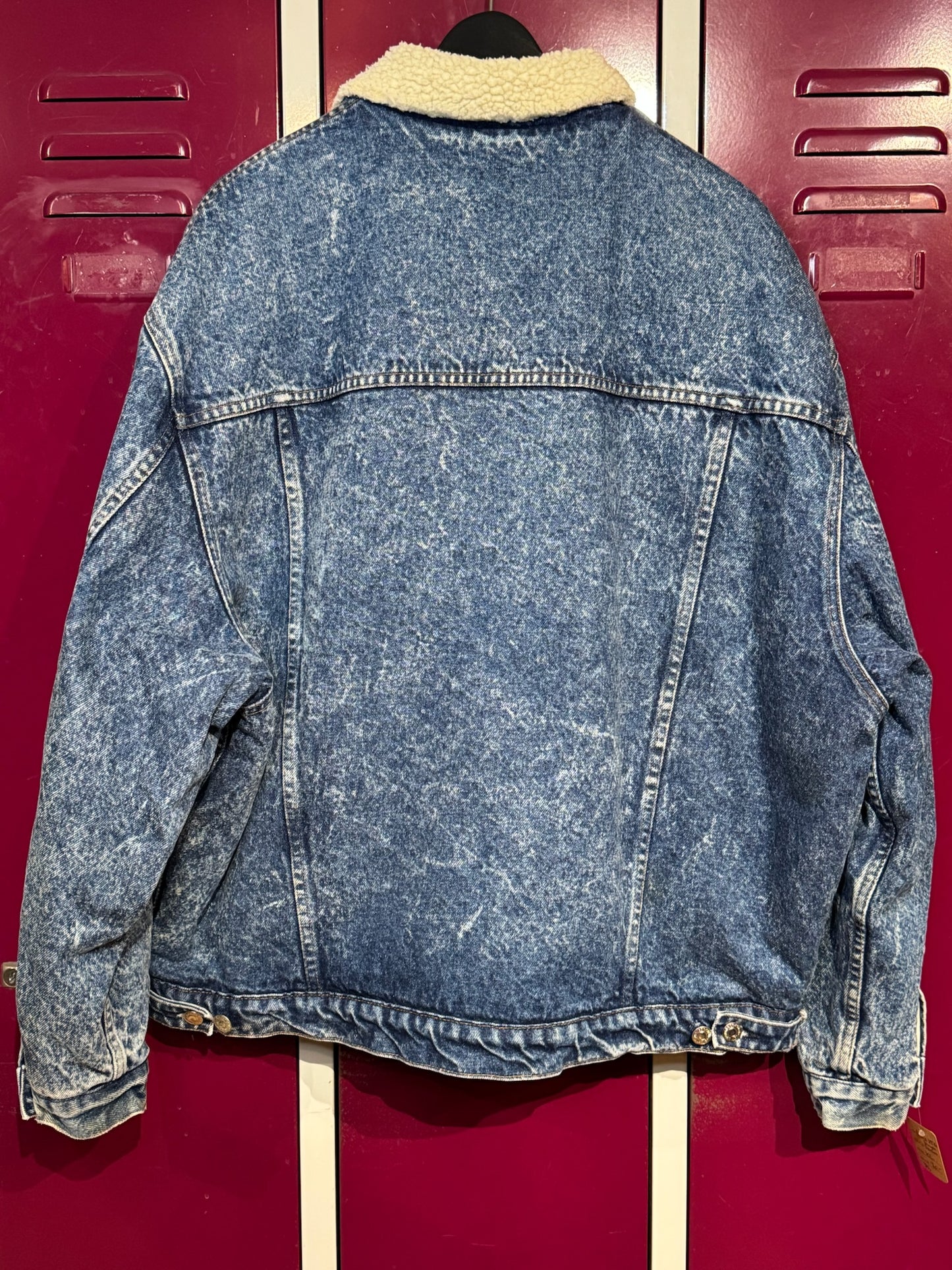 LEVI'S VINTAGE SHERPA ACID WASH DENIM JACKET  SZ: XL