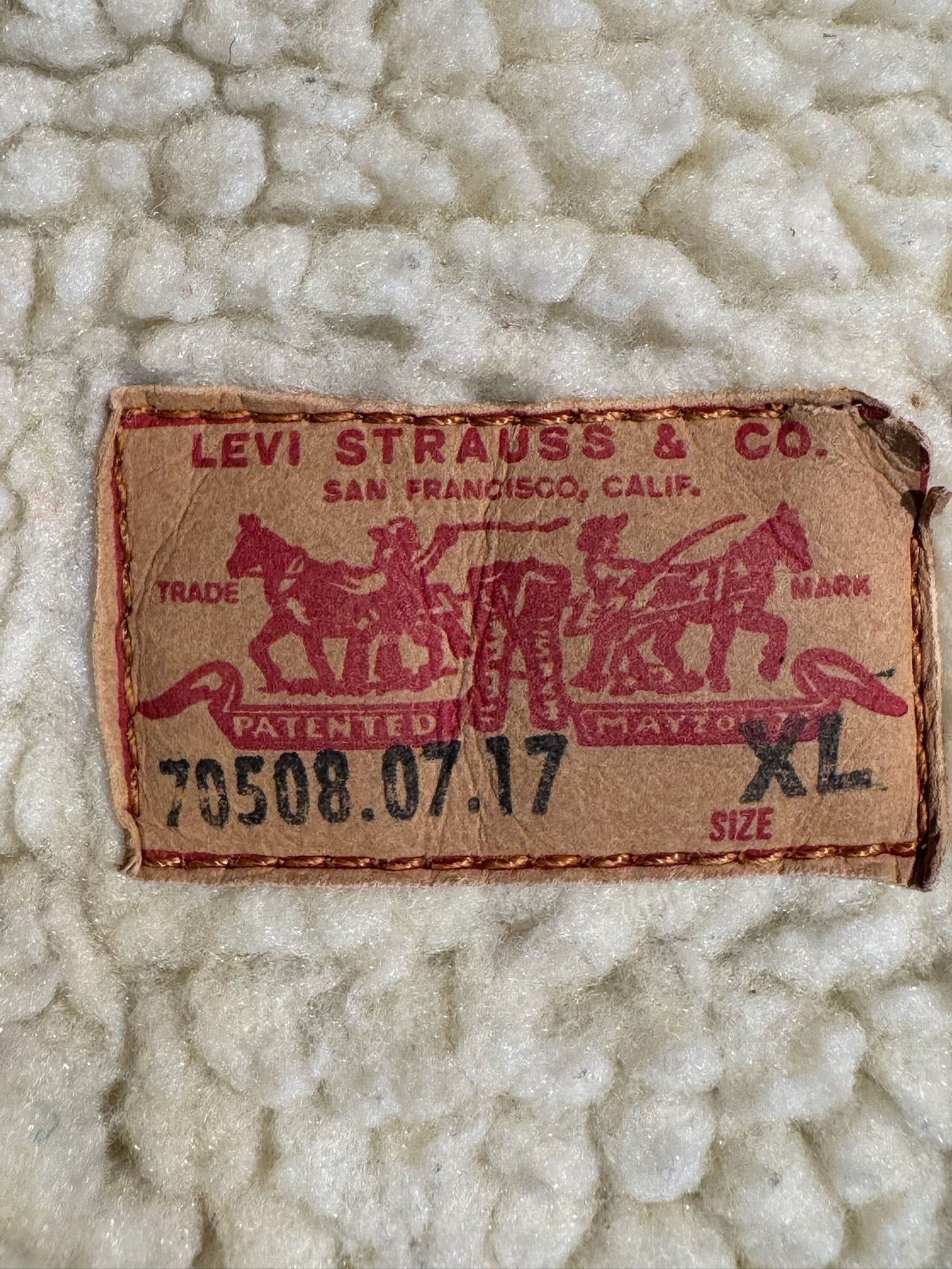 LEVI'S VINTAGE SHERPA ACID WASH DENIM JACKET  SZ: XL