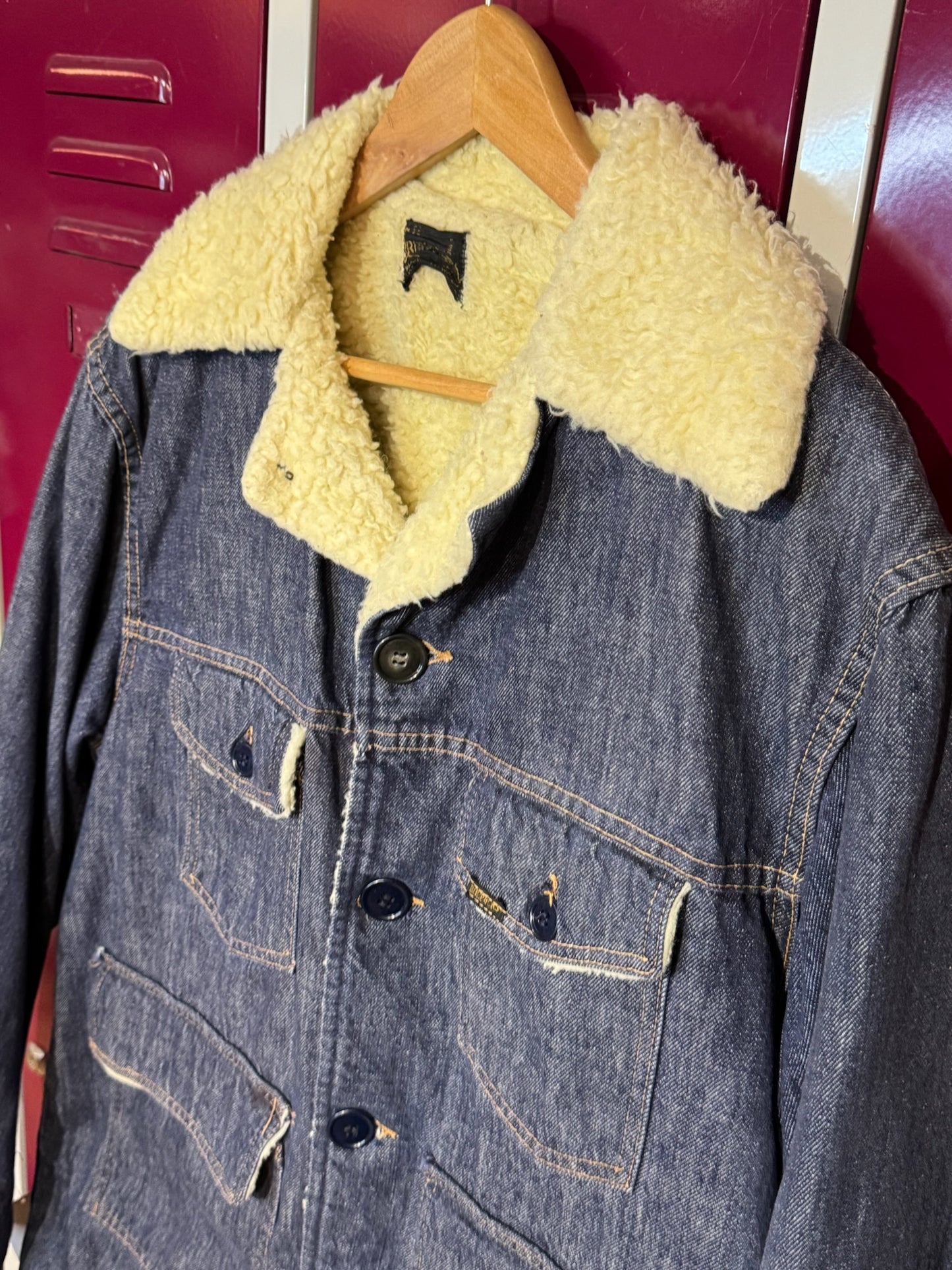 VINTAGE ROEBUCKS RANCH SHERPA DENIM JACKET SZ: L