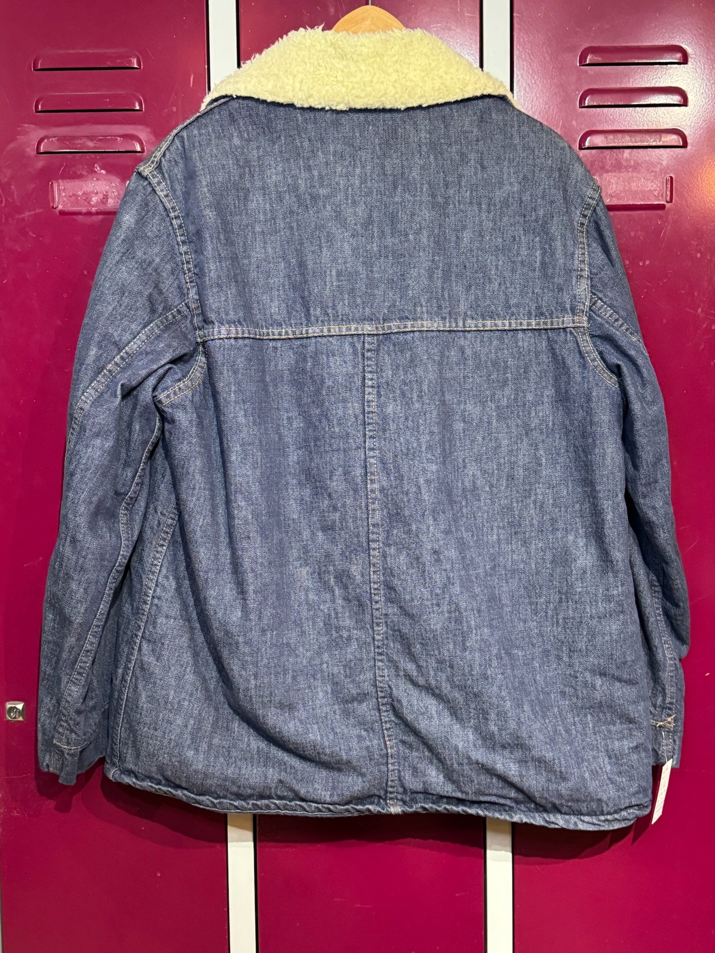 VINTAGE ROEBUCKS RANCH SHERPA DENIM JACKET SZ: L