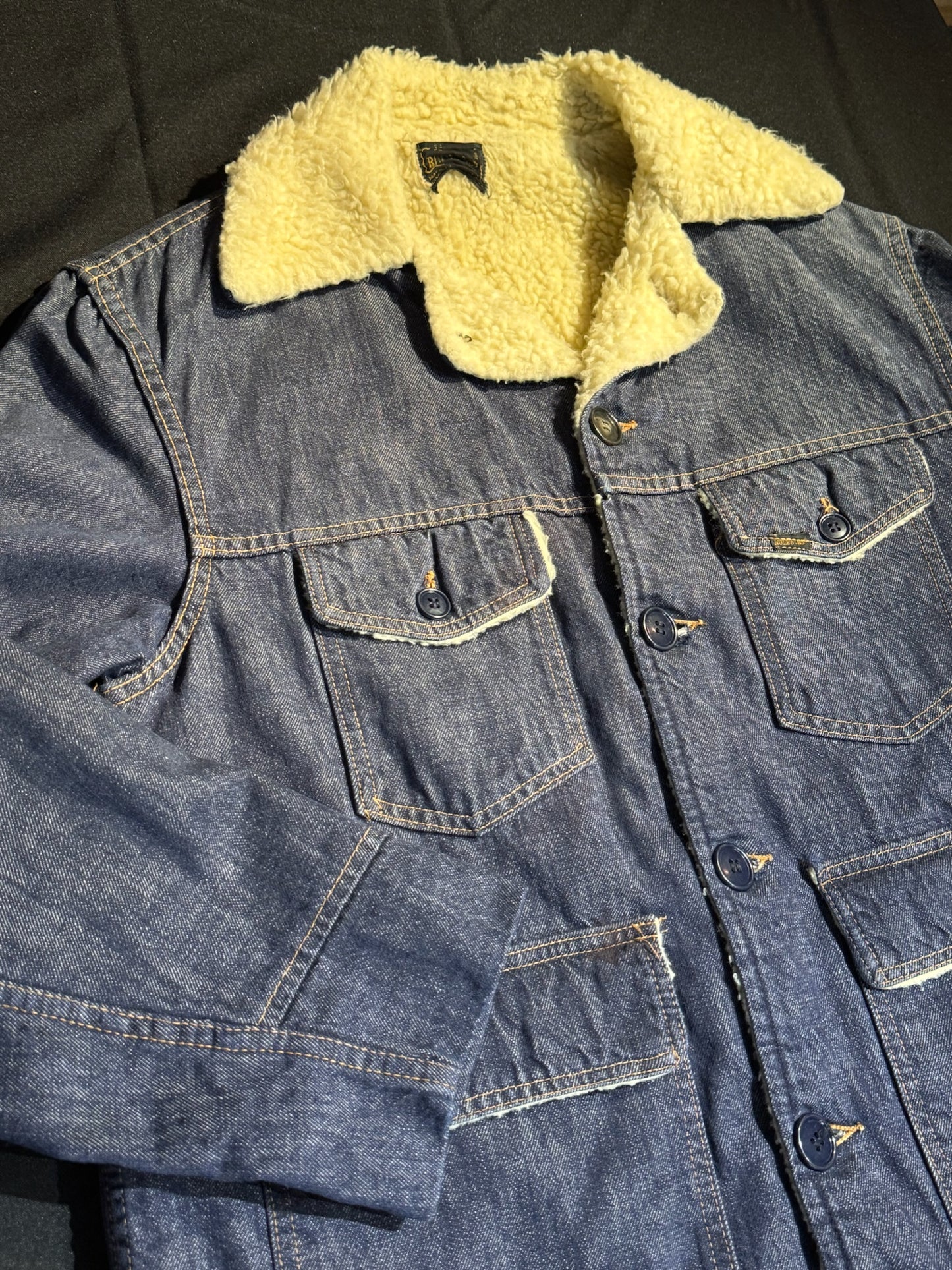 VINTAGE ROEBUCKS RANCH SHERPA DENIM JACKET SZ: L