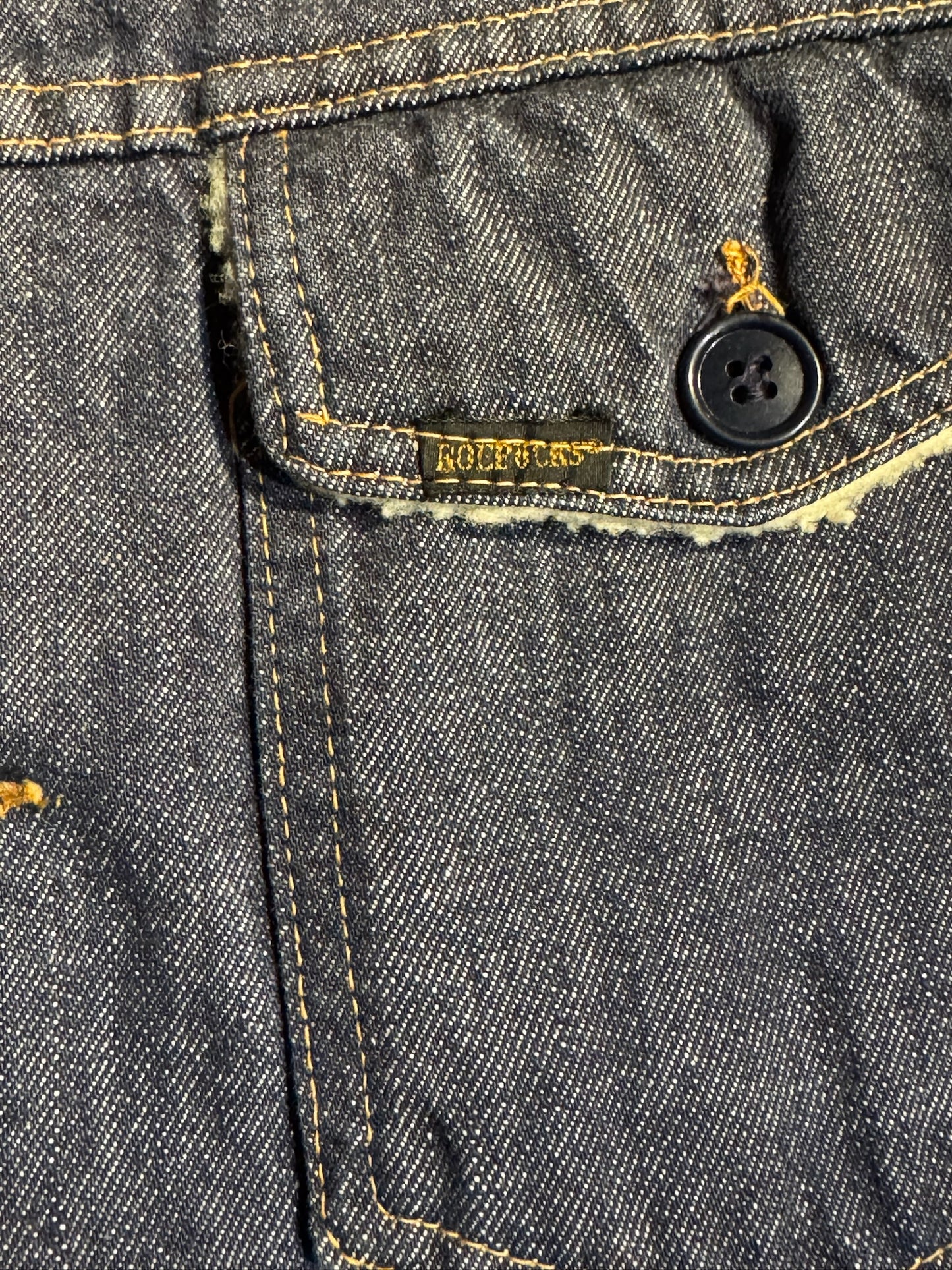 VINTAGE ROEBUCKS RANCH SHERPA DENIM JACKET SZ: L