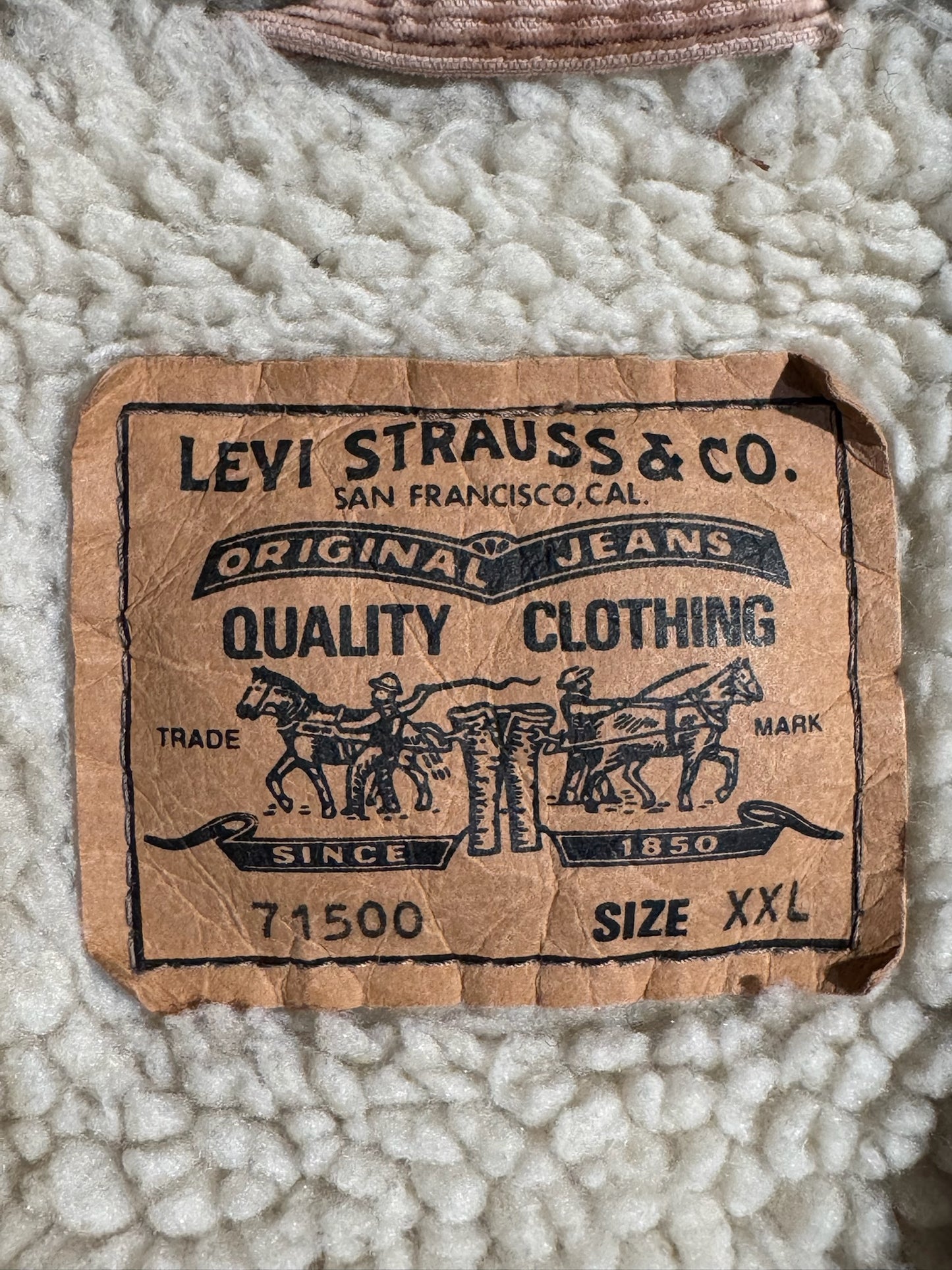 LEVI'S VINTAGE 90s CORDUROY SHERPA DENIM JACKET SZ: XXL