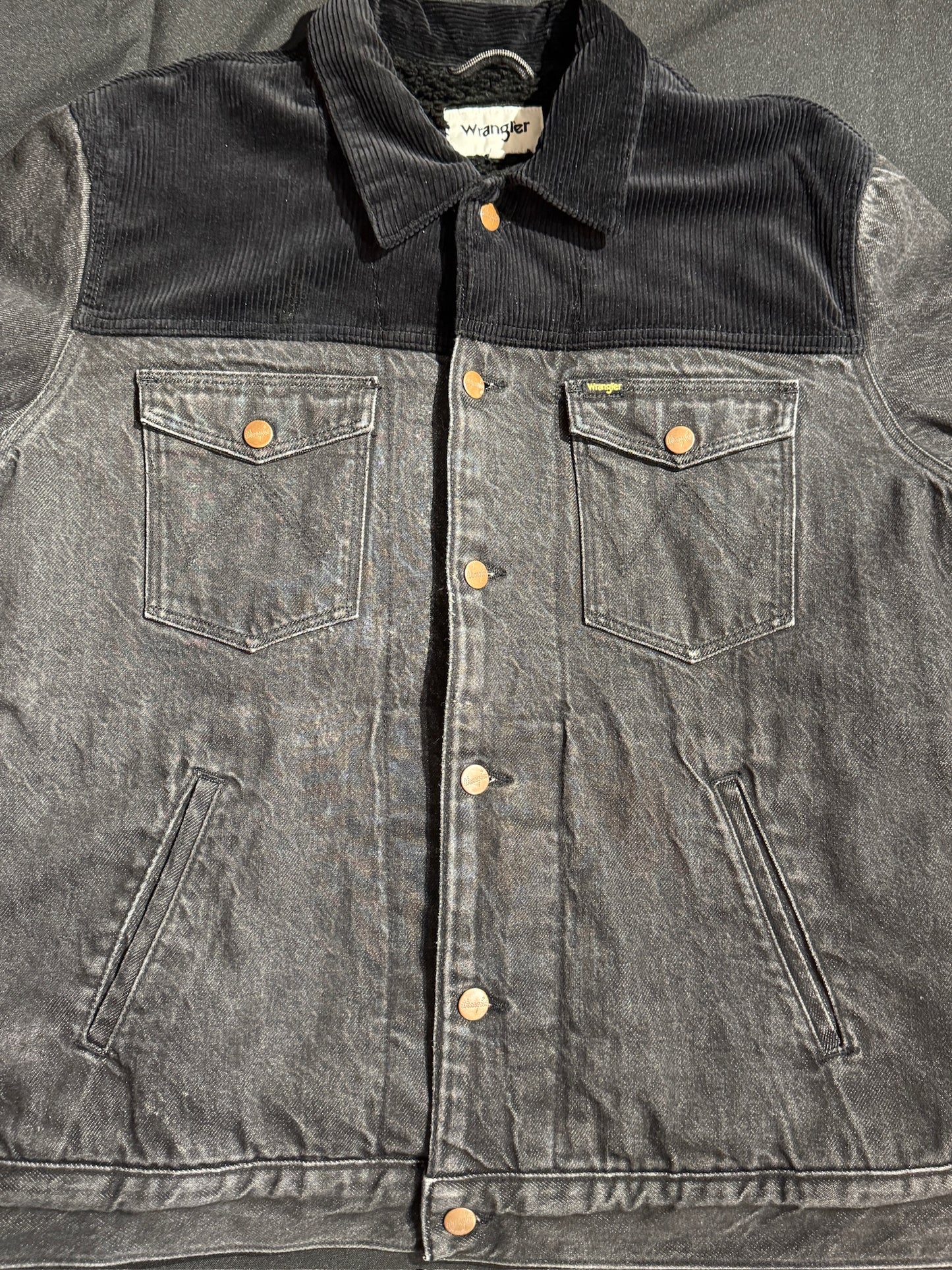 WRANGLER SHERPA DENIM & CORDUROY JACKET SZ: XL