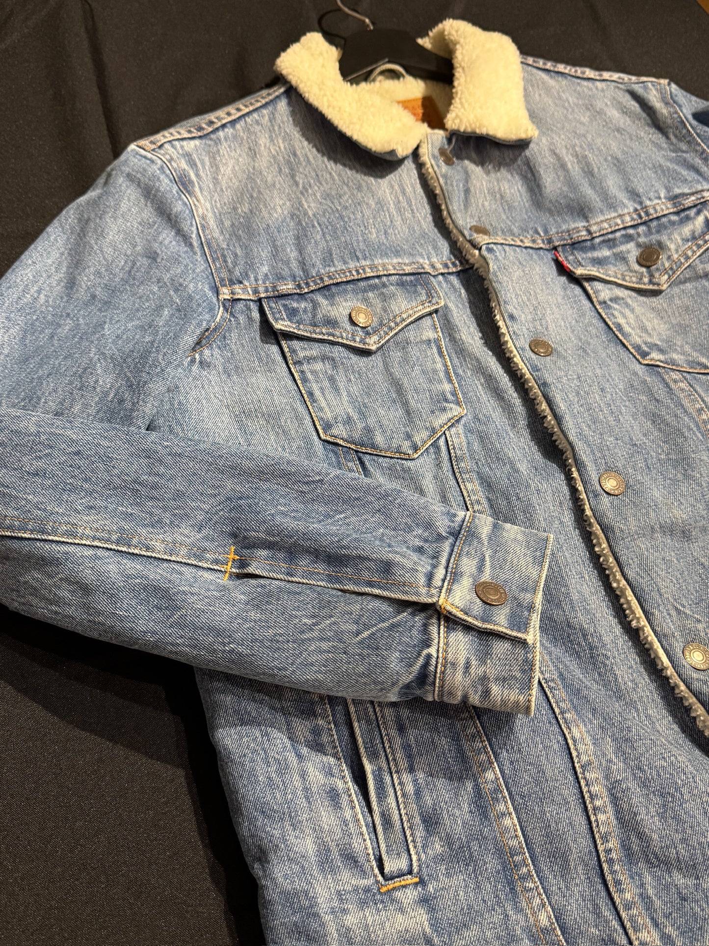 LEVI'S SHERPA "MADE IN U.S.A" DENIM JACKET SZ: M