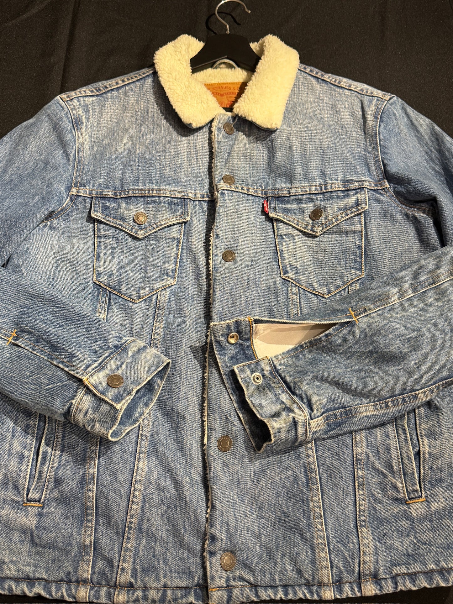 LEVI'S SHERPA "MADE IN U.S.A" DENIM JACKET SZ: M