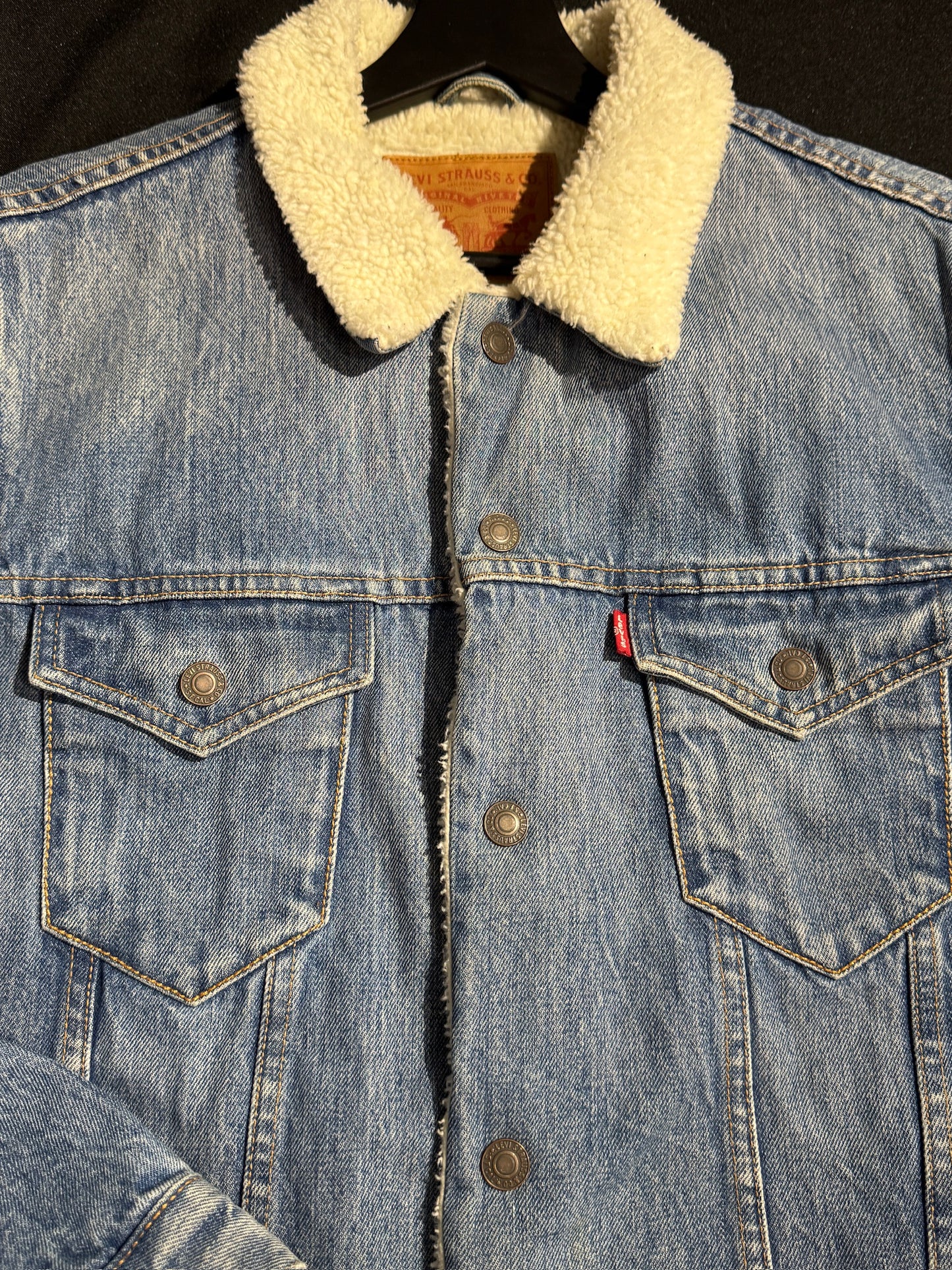 LEVI'S SHERPA "MADE IN U.S.A" DENIM JACKET SZ: M