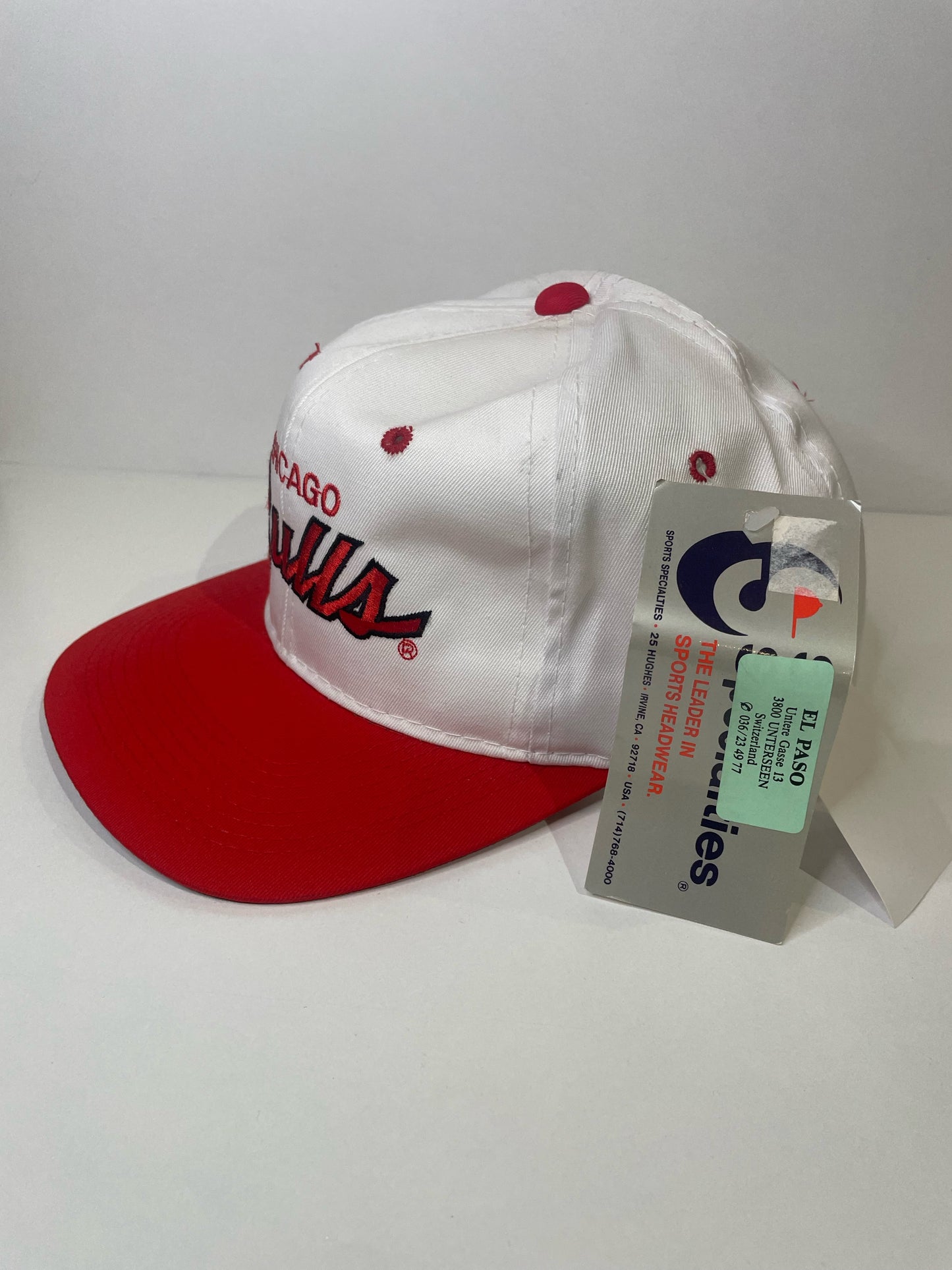 "DS" VINTAGE 90s CHICAGO BULLS SPORTS SPECIALTIES SCRIPT SNAPBACK HAT