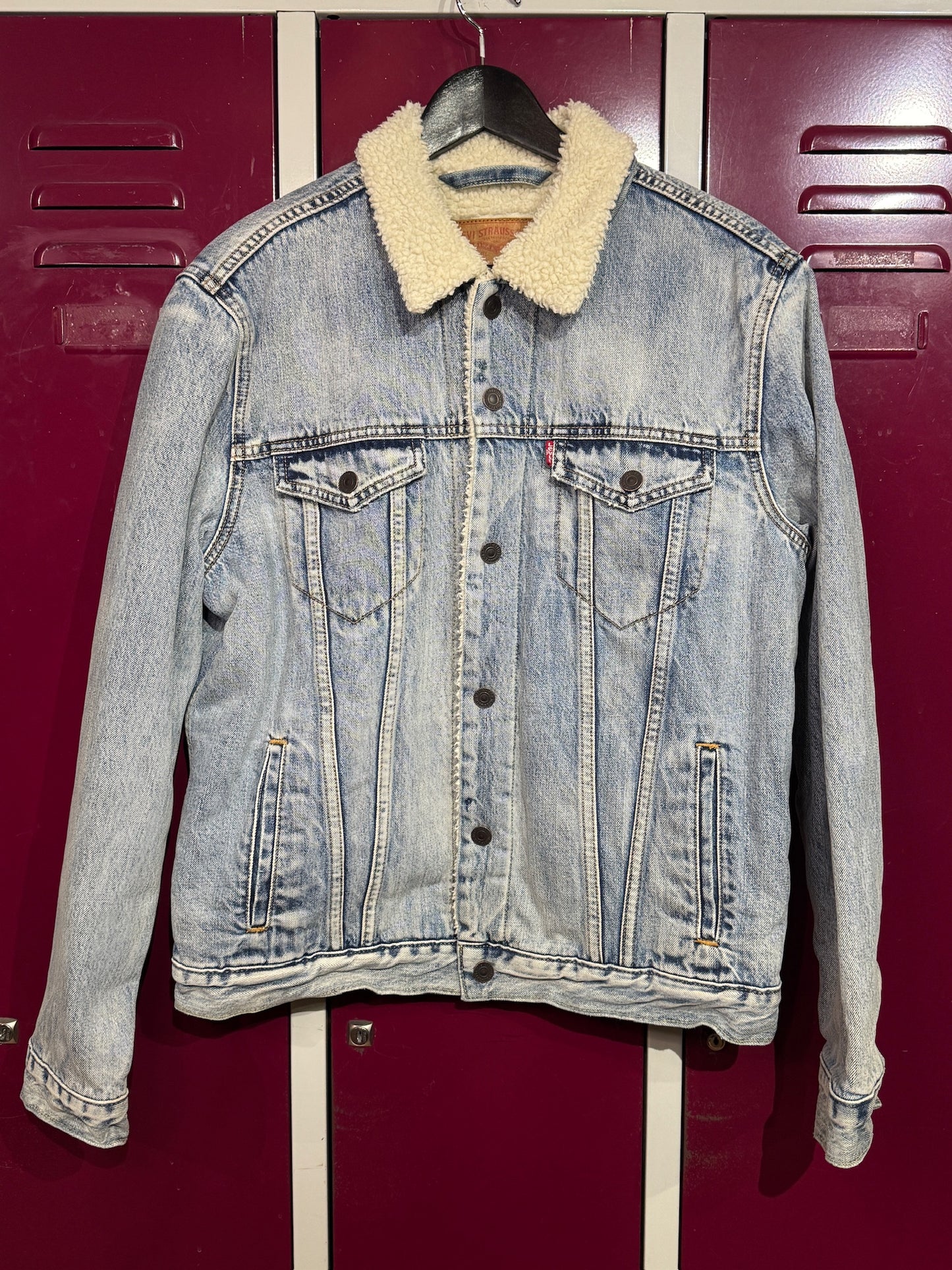 LEVI'S SHERPA LIGHT BLUE DENIM JACKET SZ: M