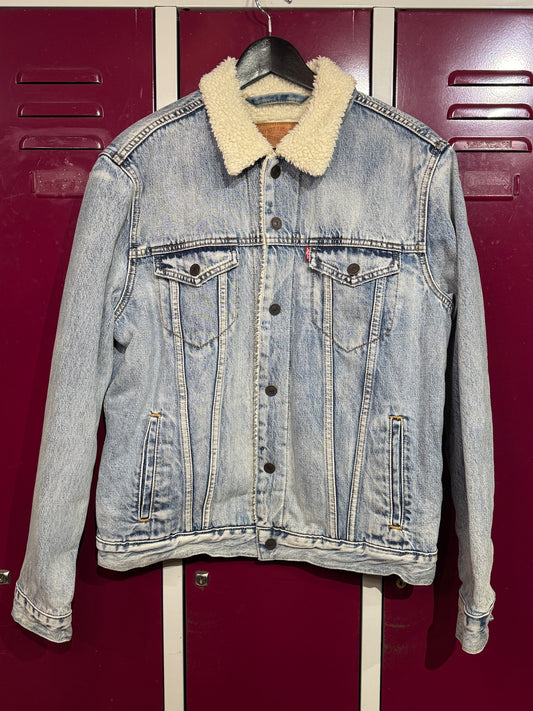 LEVI'S SHERPA LIGHT BLUE DENIM JACKET SZ: M