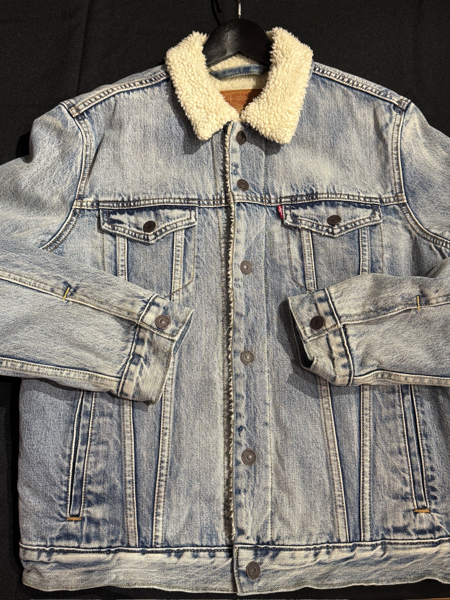 LEVI'S SHERPA LIGHT BLUE DENIM JACKET SZ: M