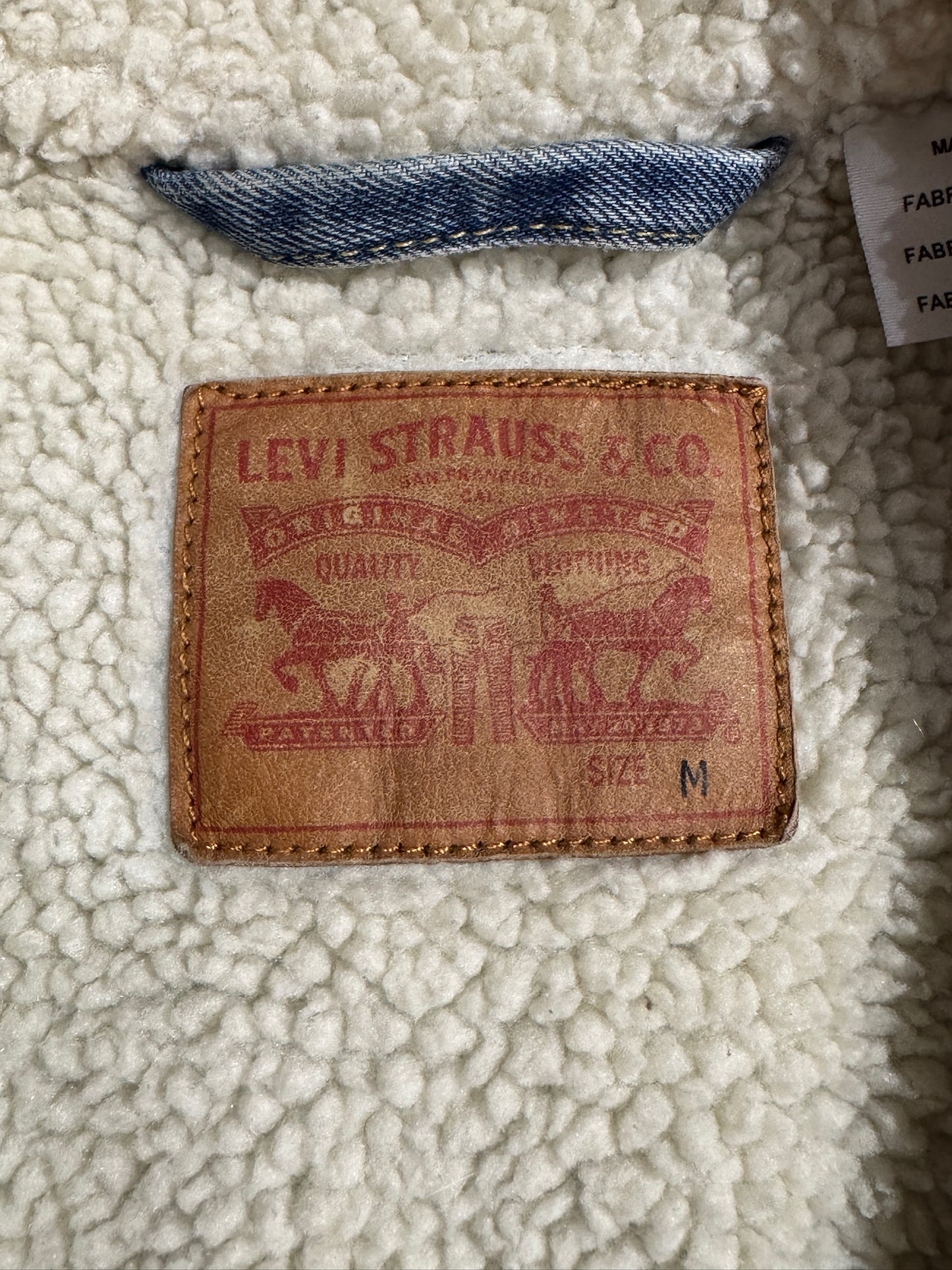LEVI'S SHERPA LIGHT BLUE DENIM JACKET SZ: M