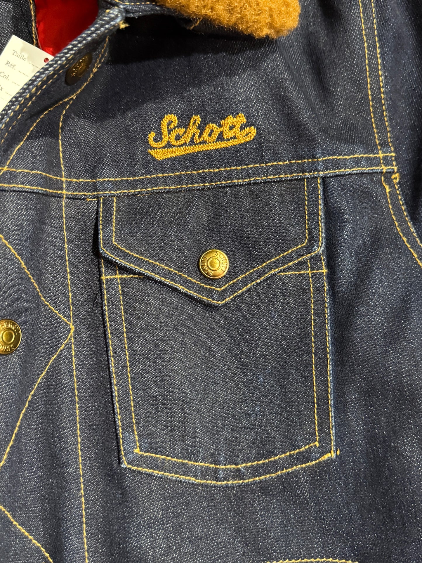 SCHOTT N.Y.C MADISON DENIM "REMOVABLE HOOD & COLLAR" JACKET SZ: S