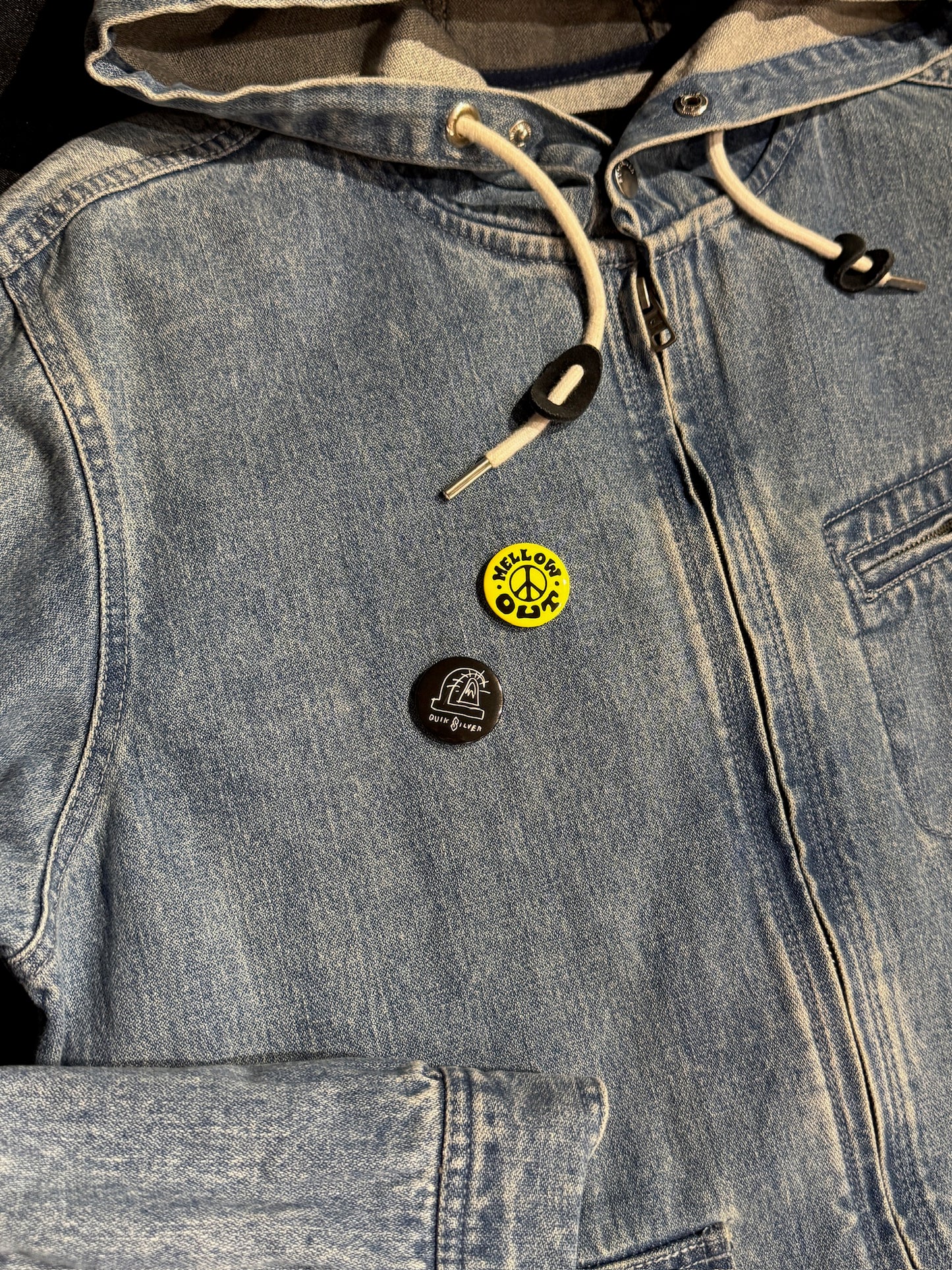 QUIKSILVER DENIM HOODED JACKET SZ: S