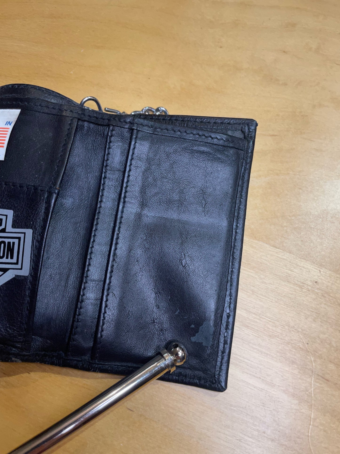 VINTAGE HARLEY DAVIDSON MOTORCYCLES LEATHER BIKER WALLET