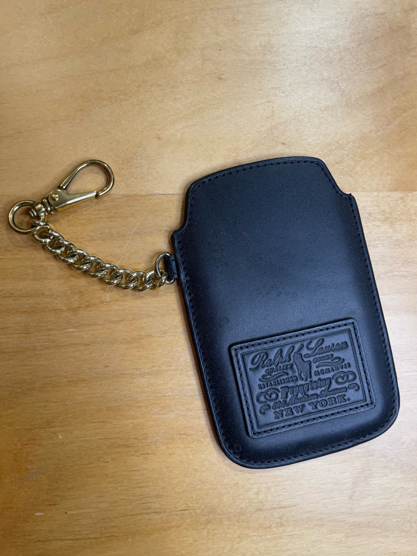 RALPH LAUREN CHAIN LEATHER PHONE CASE