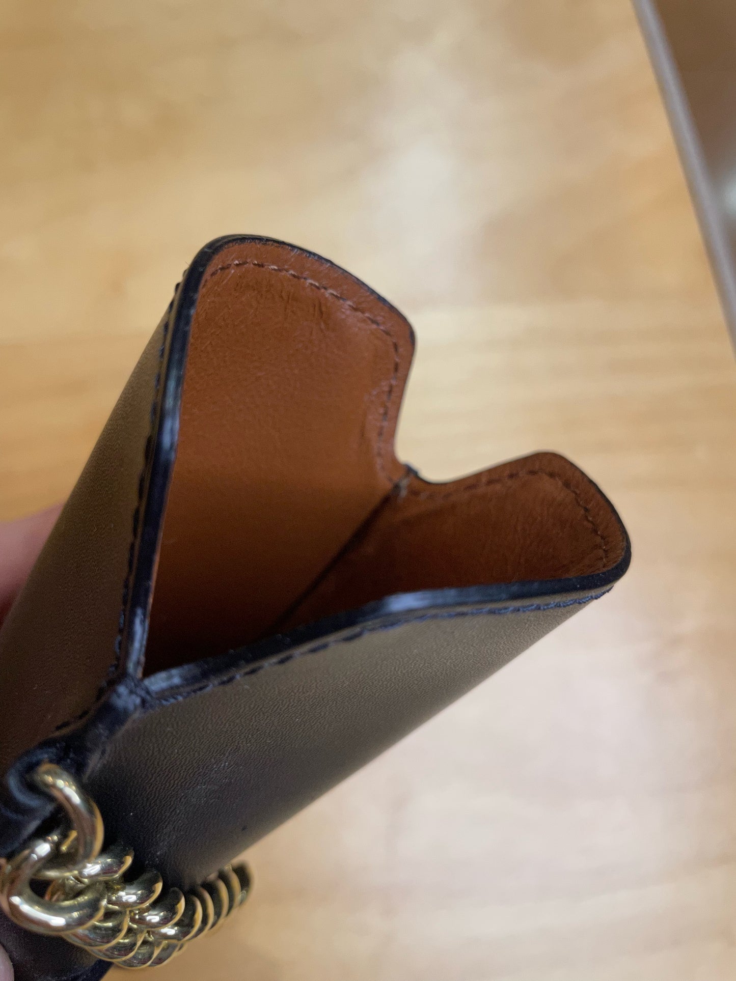 RALPH LAUREN CHAIN LEATHER PHONE CASE