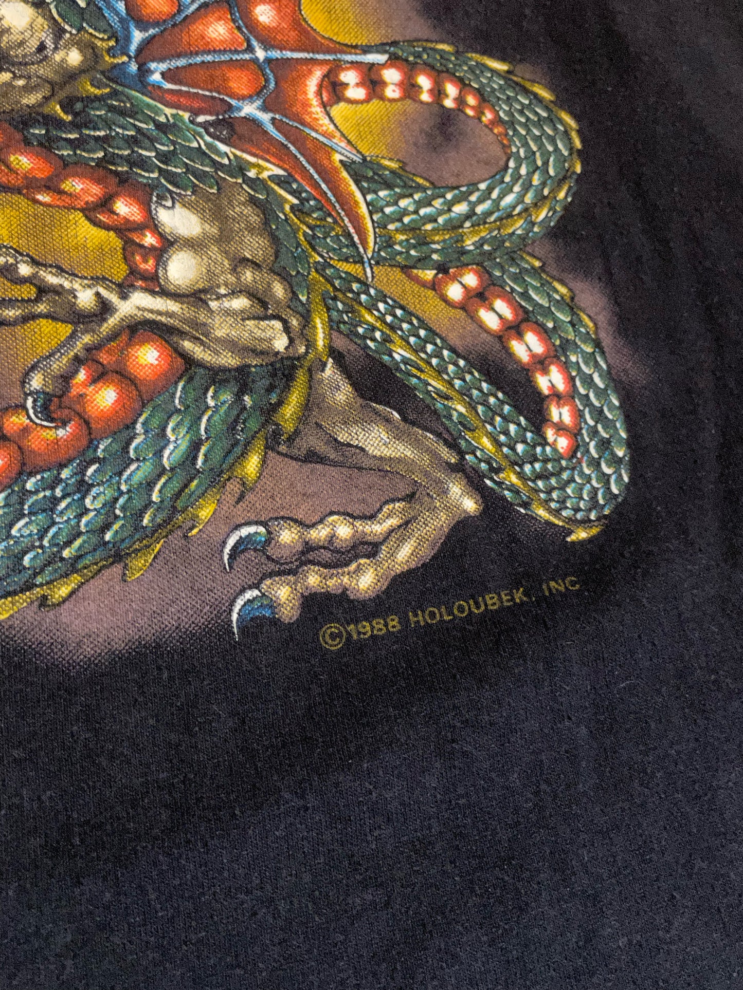 VINTAGE 1988 HARLEY DAVIDSON " EAGLE VS DRAGON" MOTO CYCLES T-SHIRT SZ: XL
