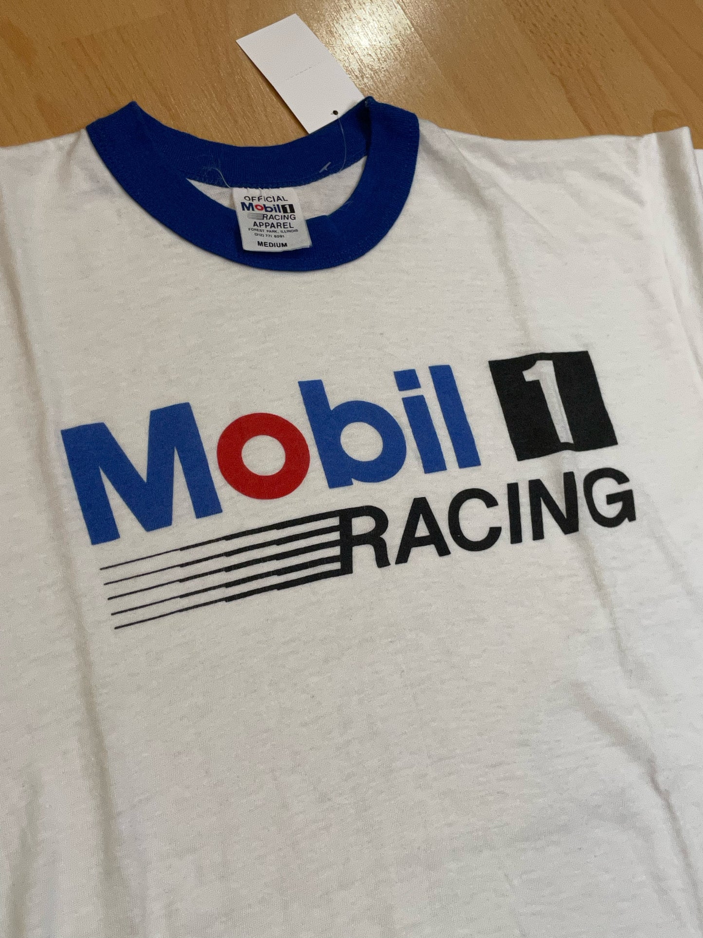 VINTAGE 80s MOBIL 1 RACING T-SHIRT SZ: M